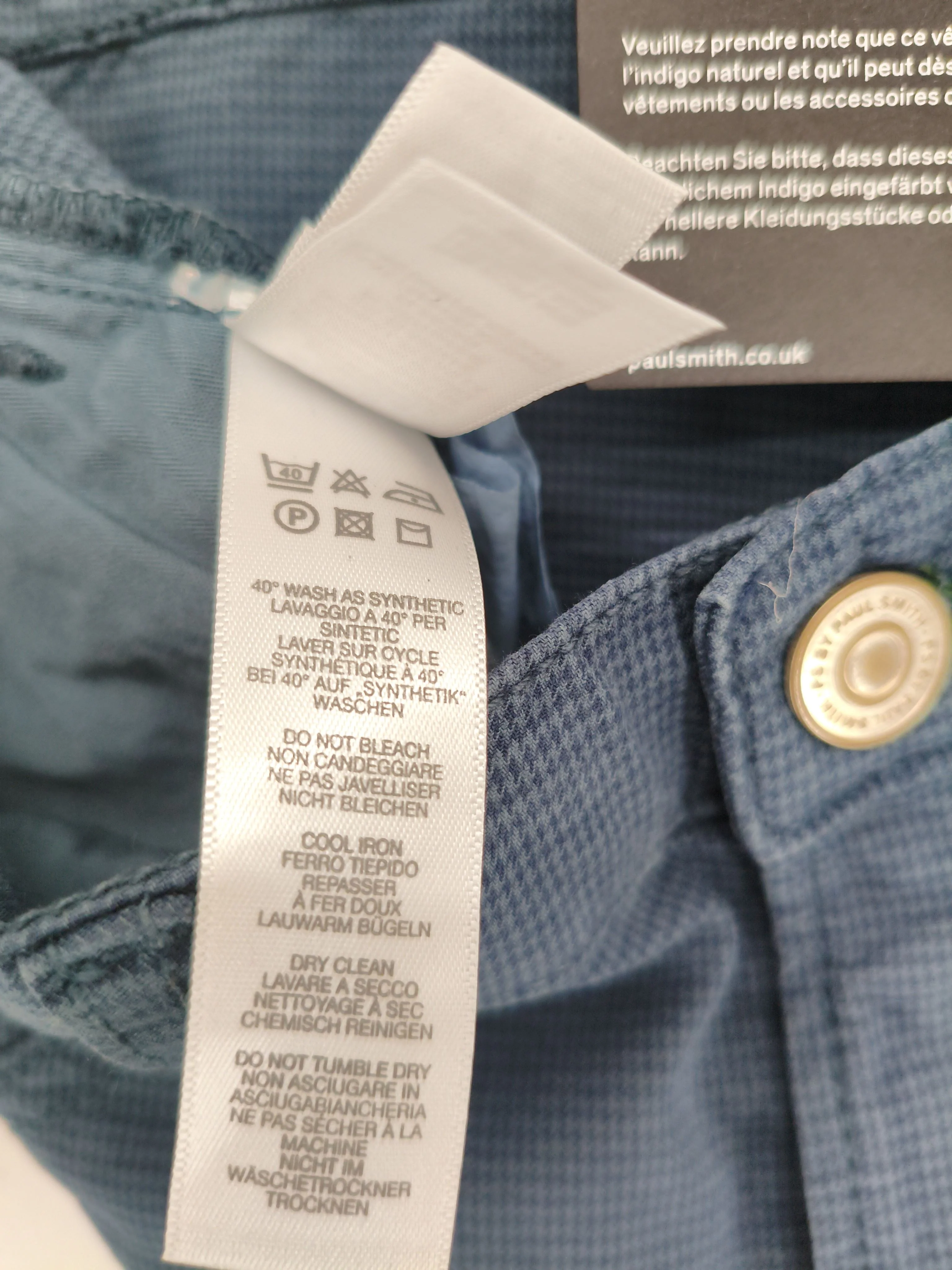 Paul Smith Men's Trousers W 32 in Blue Cotton with Elastane Chino New with tags - Image 6