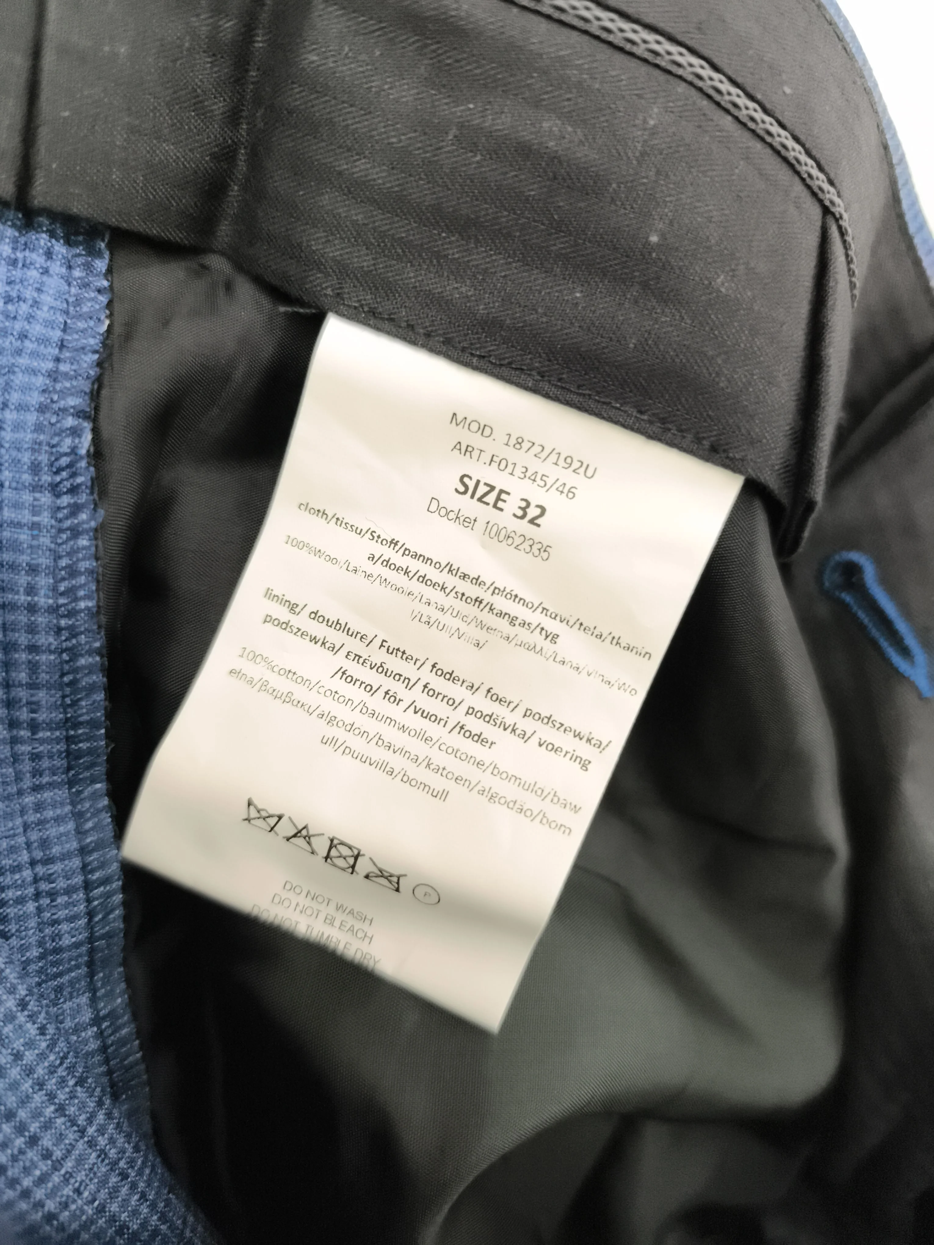 Paul Smith Men's Trousers W 32 in Blue Wool with Cotton Chino New with tags - Image 6