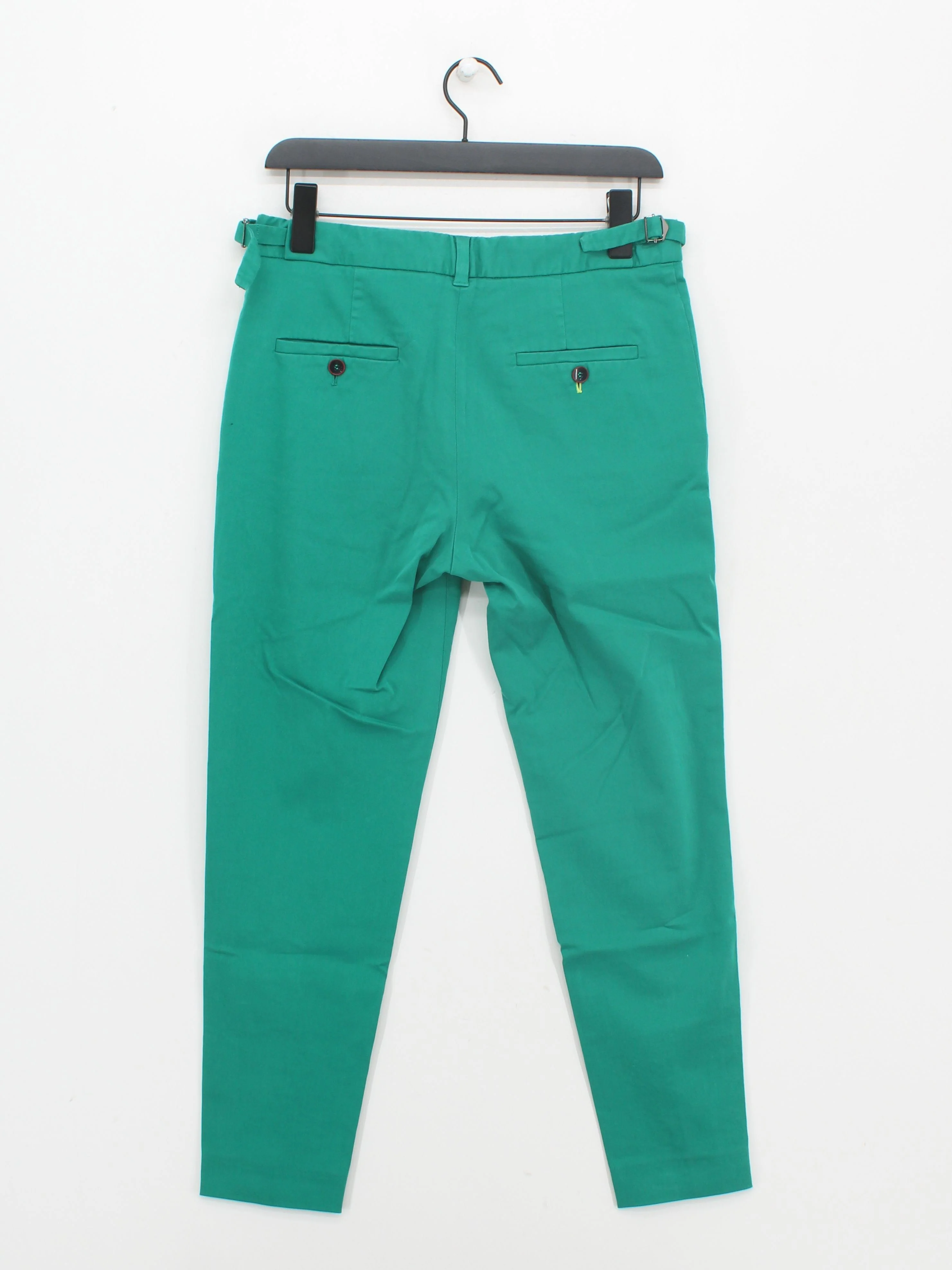 Paul Smith Men's Trousers W 32 in Green Cotton with Elastane Chino New with tags - Image 2