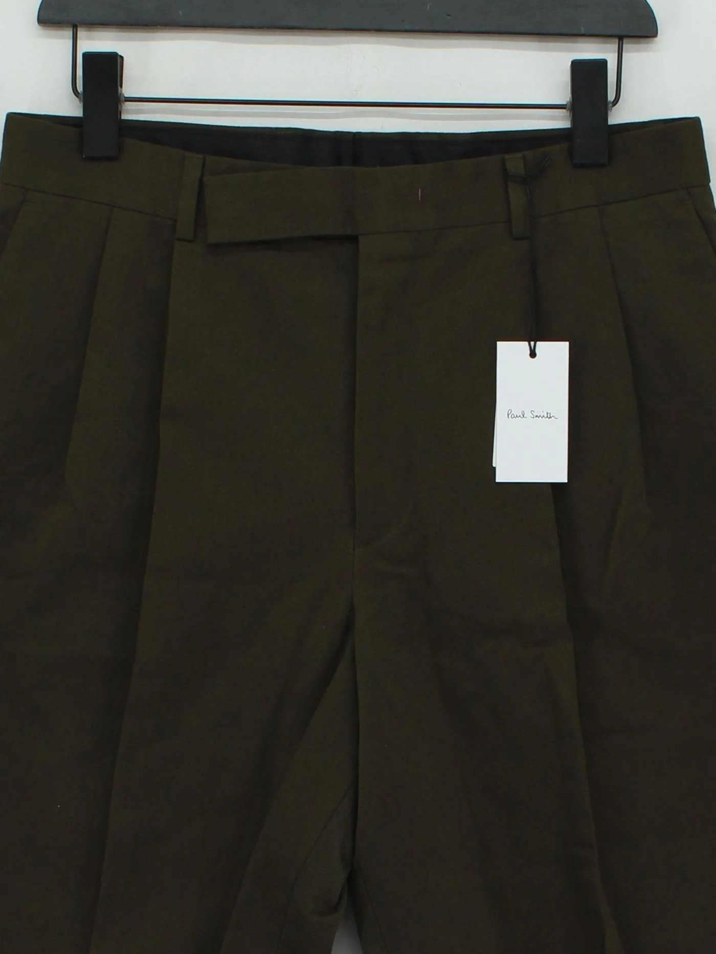 Paul Smith Men's Trousers W 32 in Green Cotton with Linen Chino New with tags - Image 3