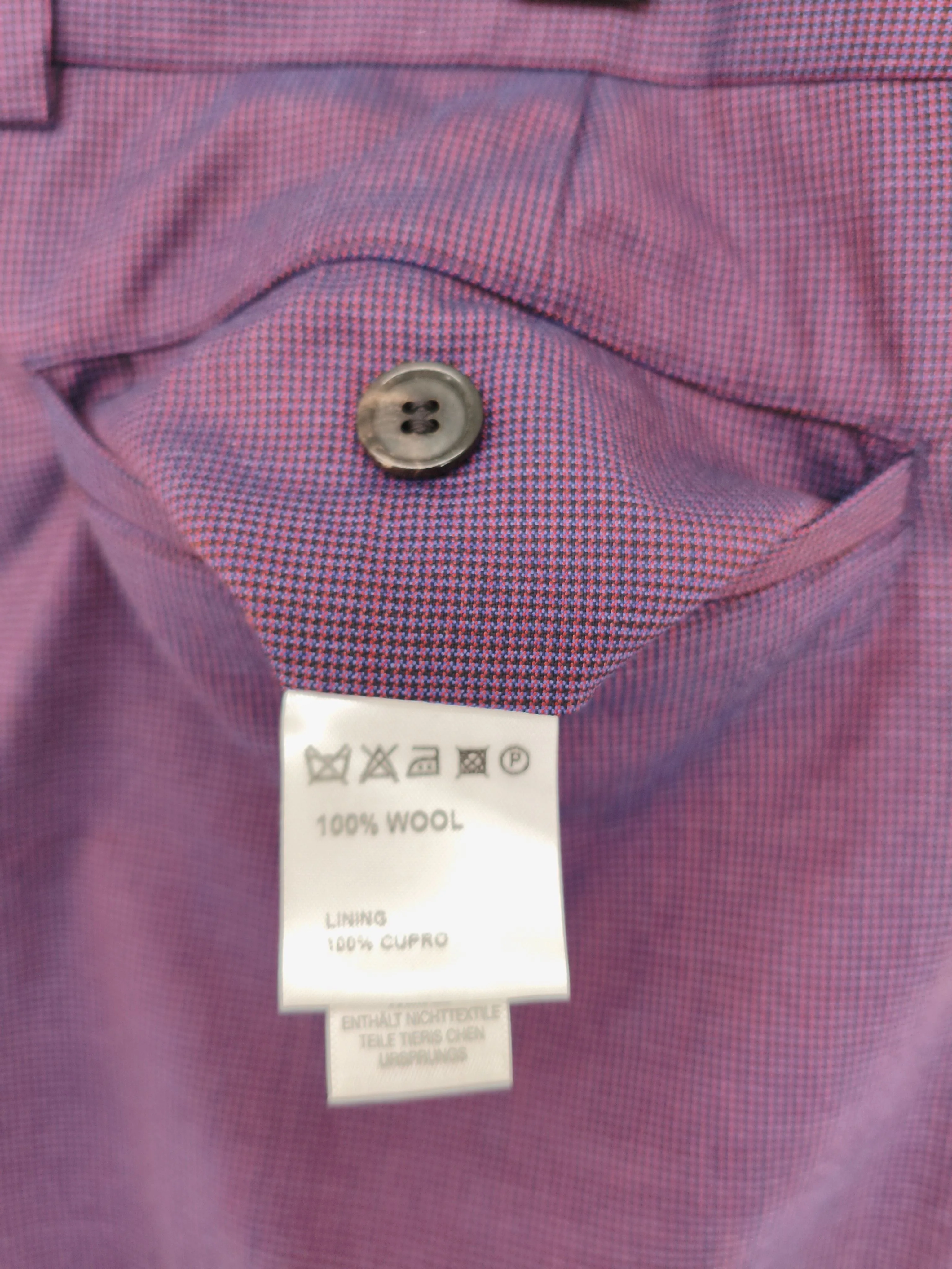 Paul Smith Men's Trousers W 32 in Purple 100% Wool Tapered Chino - Image 7