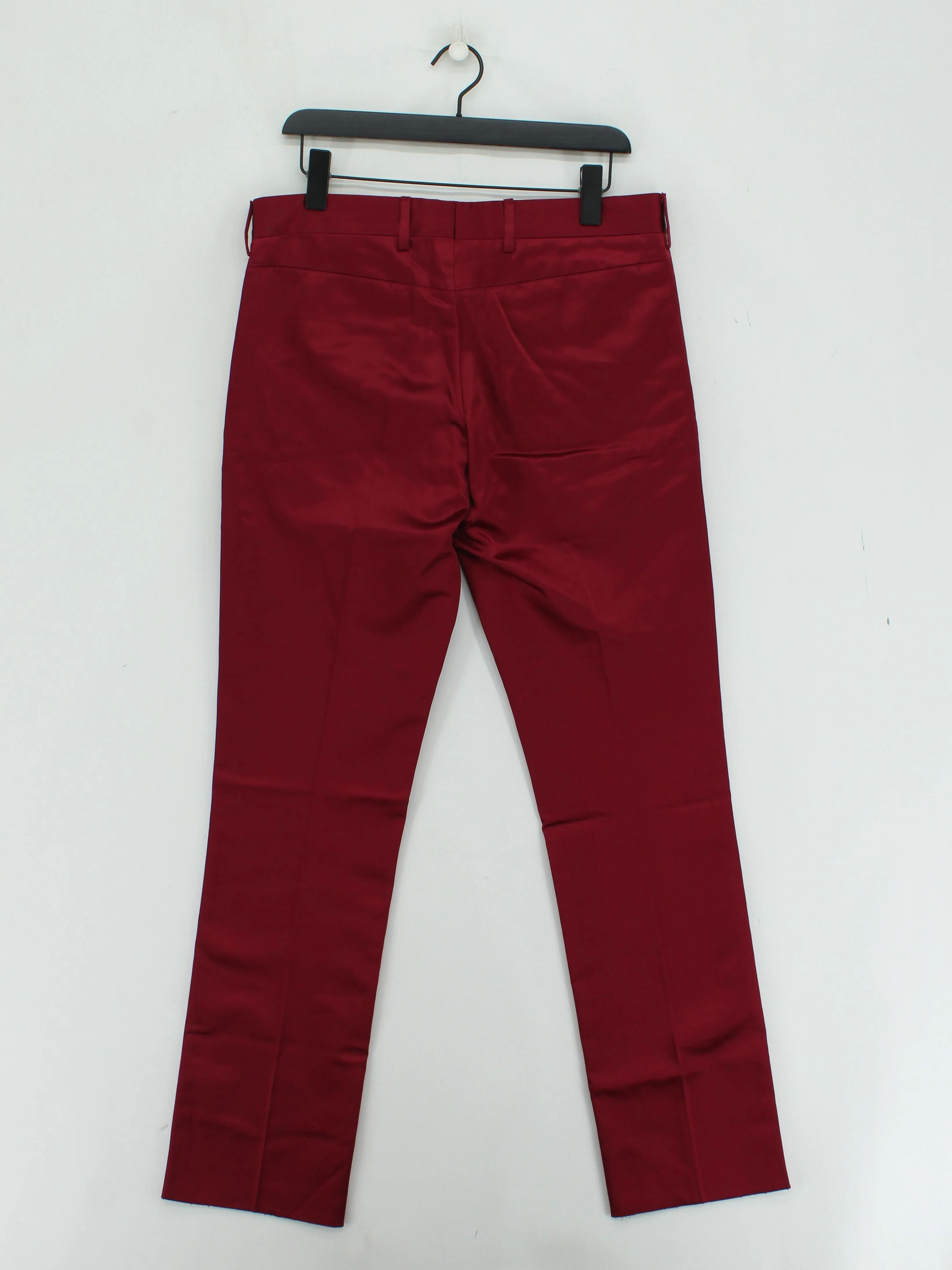 Paul Smith Men's Trousers W 32 in Red Cotton with Acrylic Straight Chino - Image 2