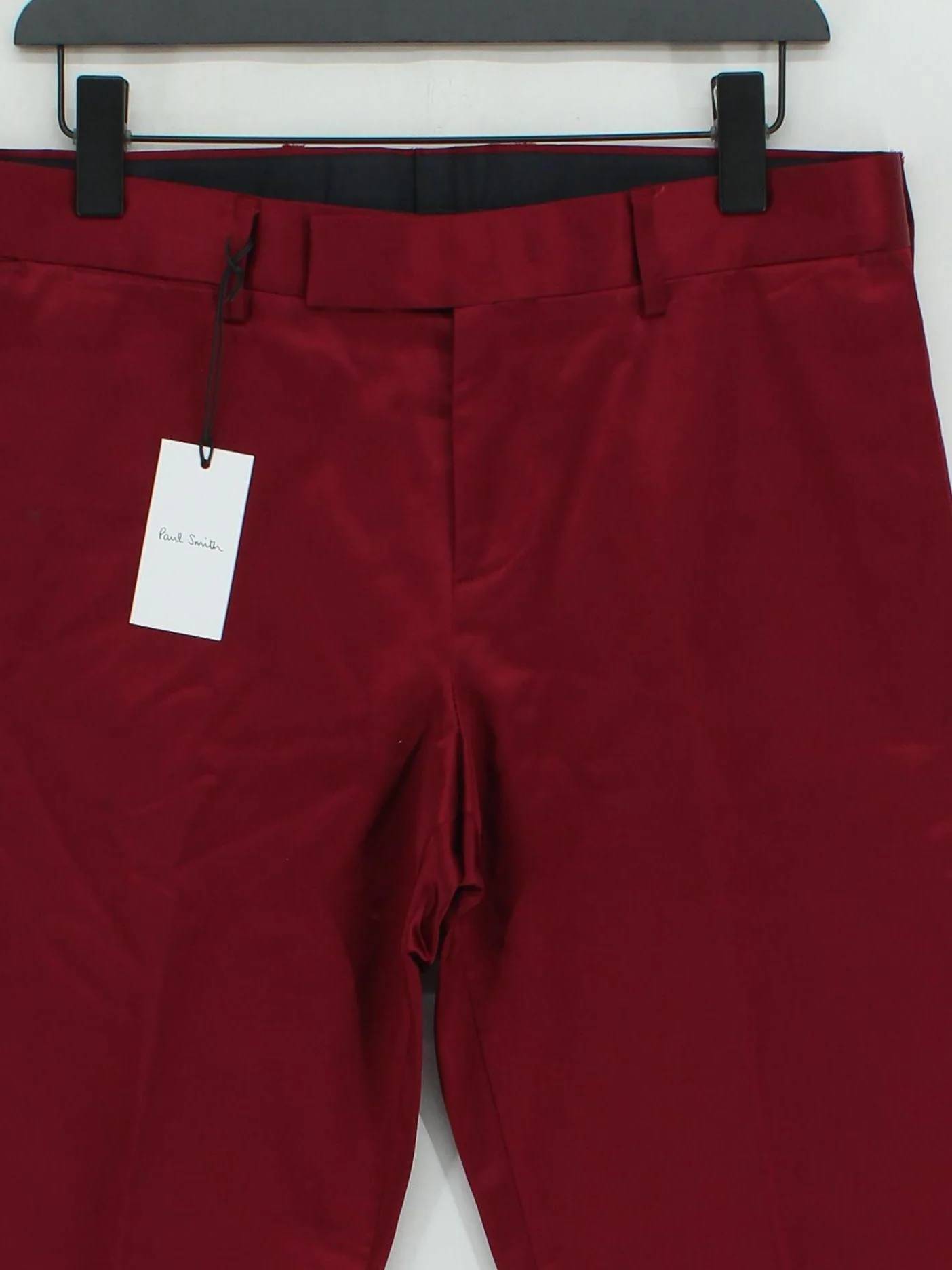 Paul Smith Men's Trousers W 32 in Red Cotton with Acrylic Straight Chino - Image 3