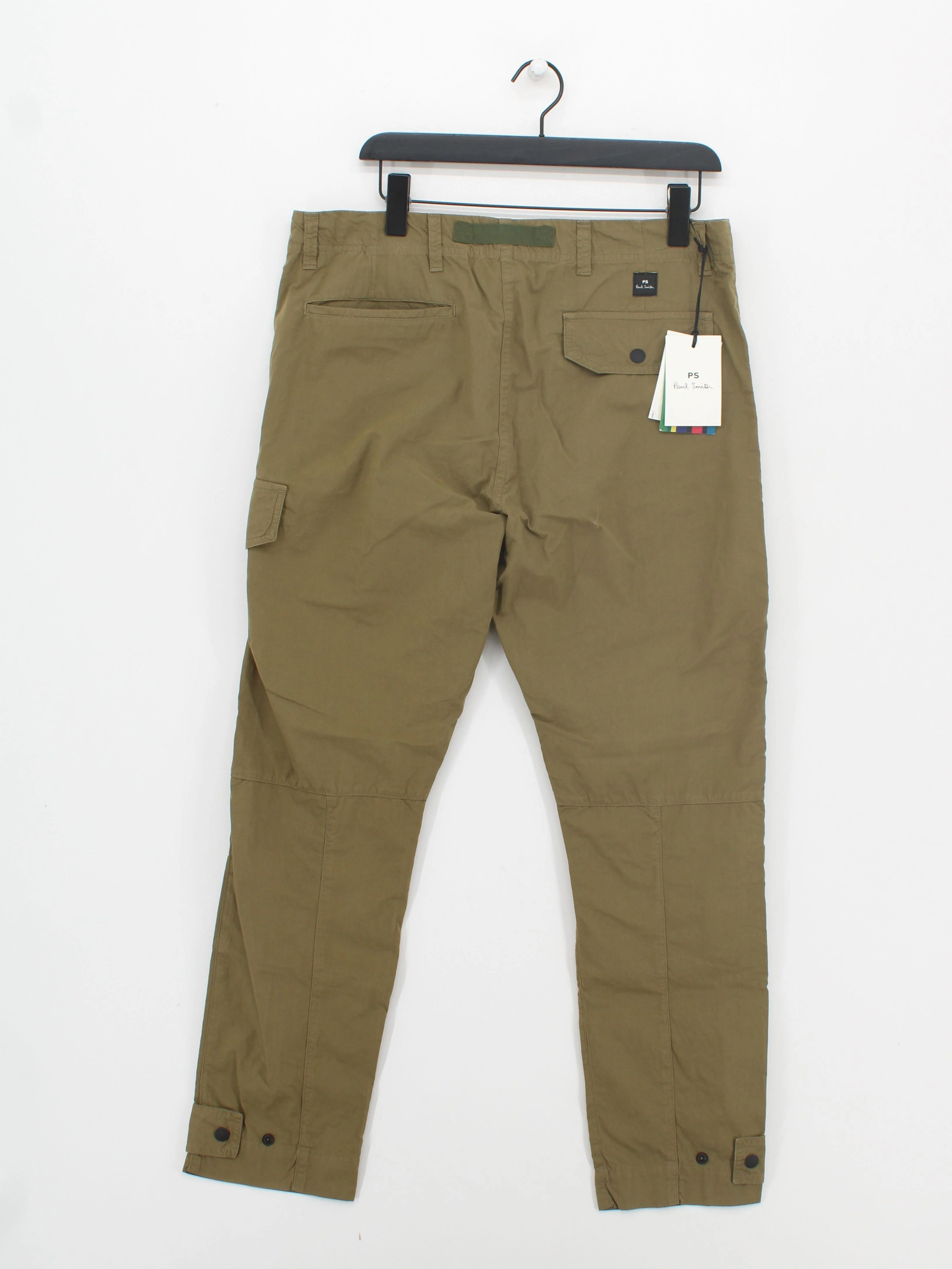 Paul Smith Men's Trousers W 33 in Green 100% Cotton Straight Cargo New with tags - Image 2