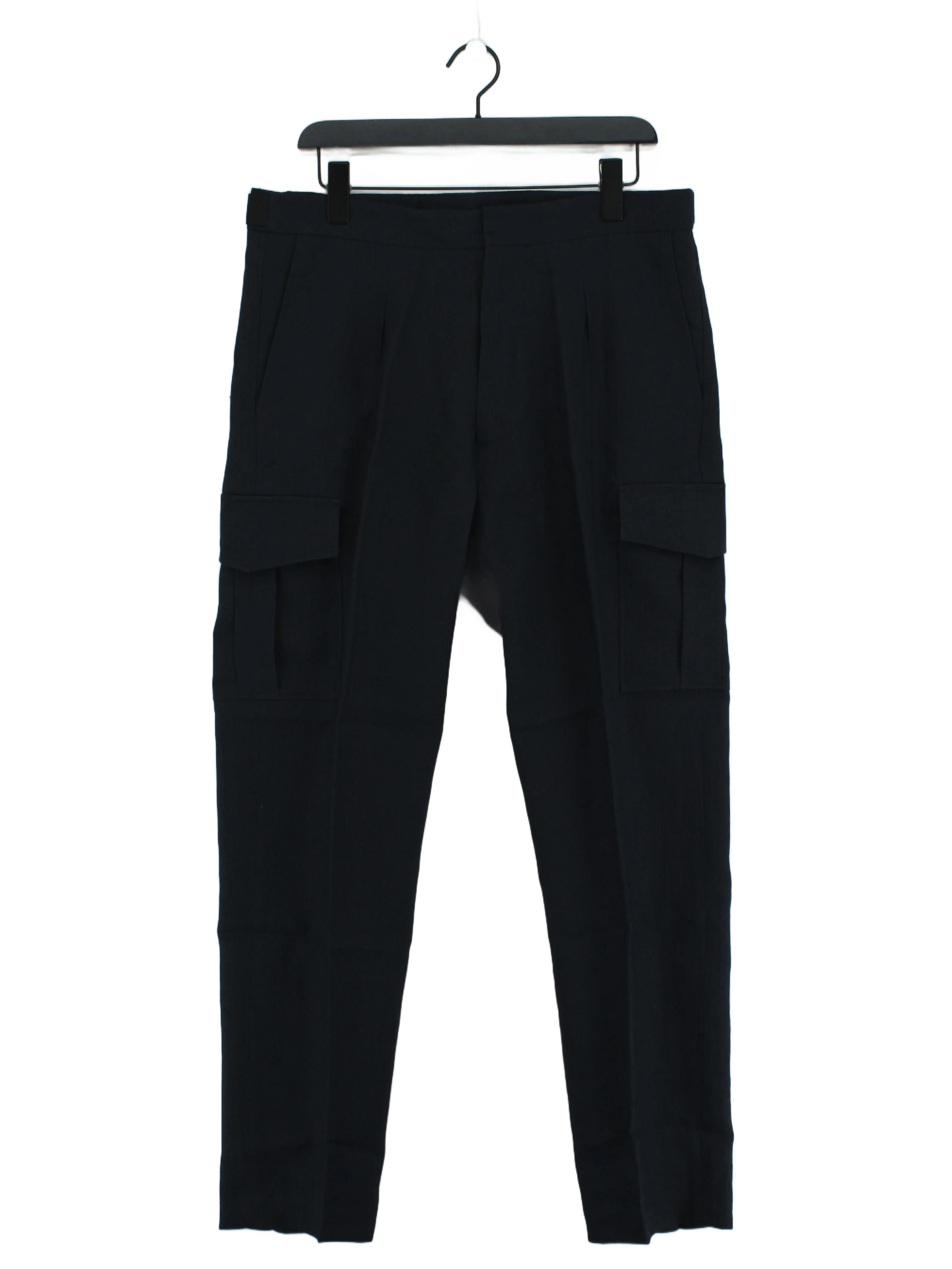 Paul Smith Men's Trousers W 34 in Black 100% Linen Tapered Cargo New with tags