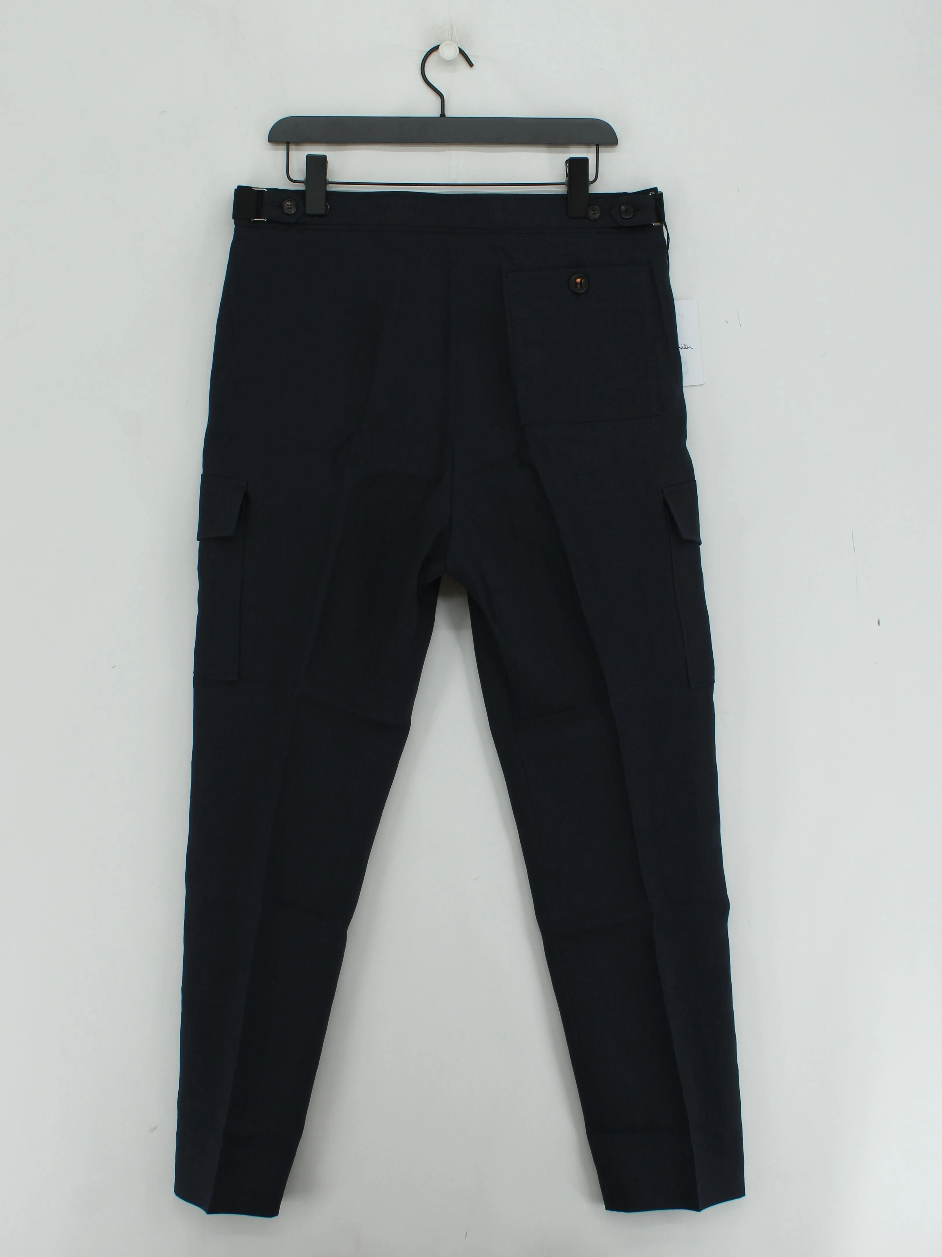 Paul Smith Men's Trousers W 34 in Black 100% Linen Tapered Cargo New with tags - Image 2