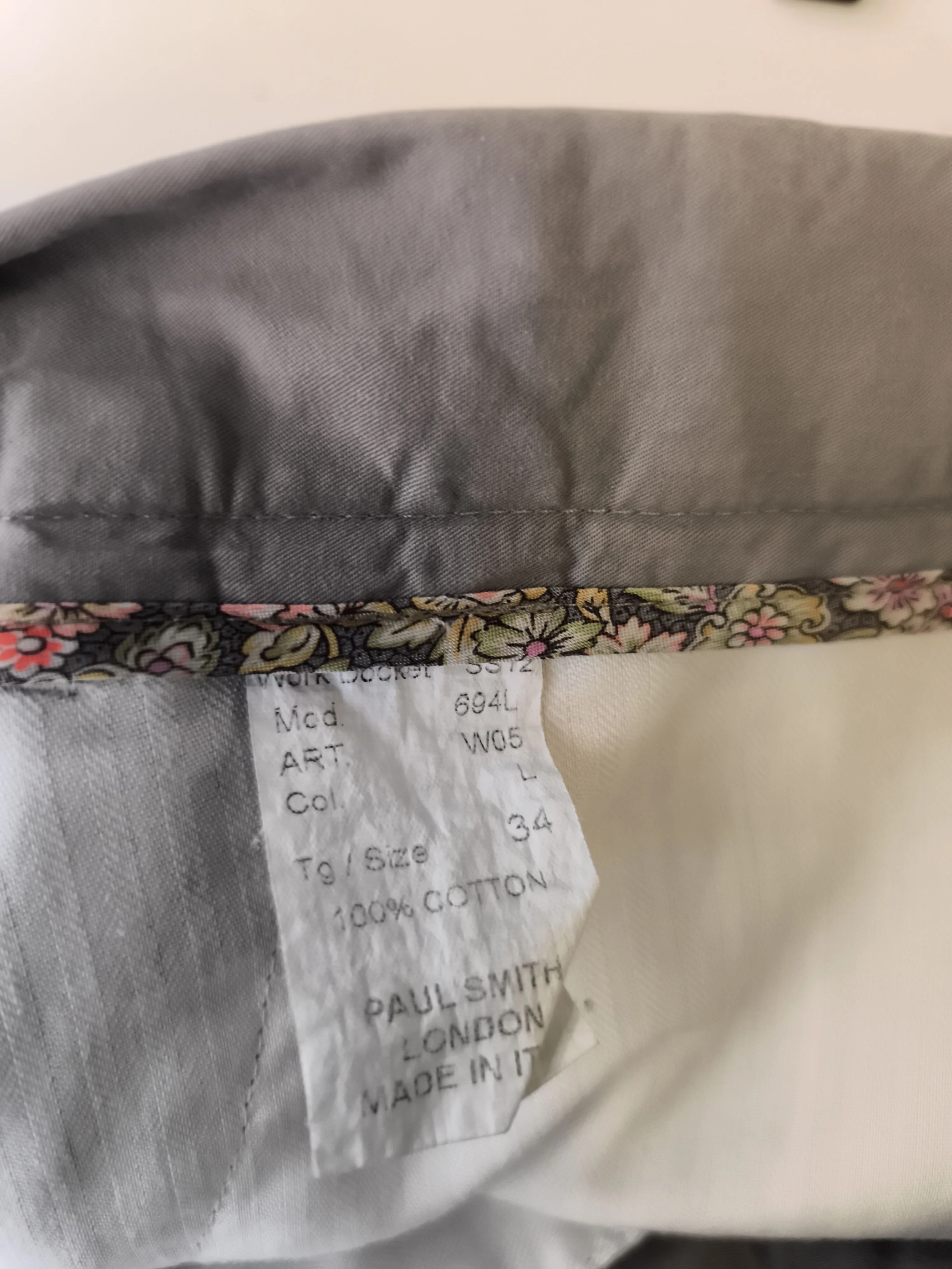 Paul Smith Men's Trousers W 34 in Grey 100% Cotton Straight Chino New with tags - Image 6