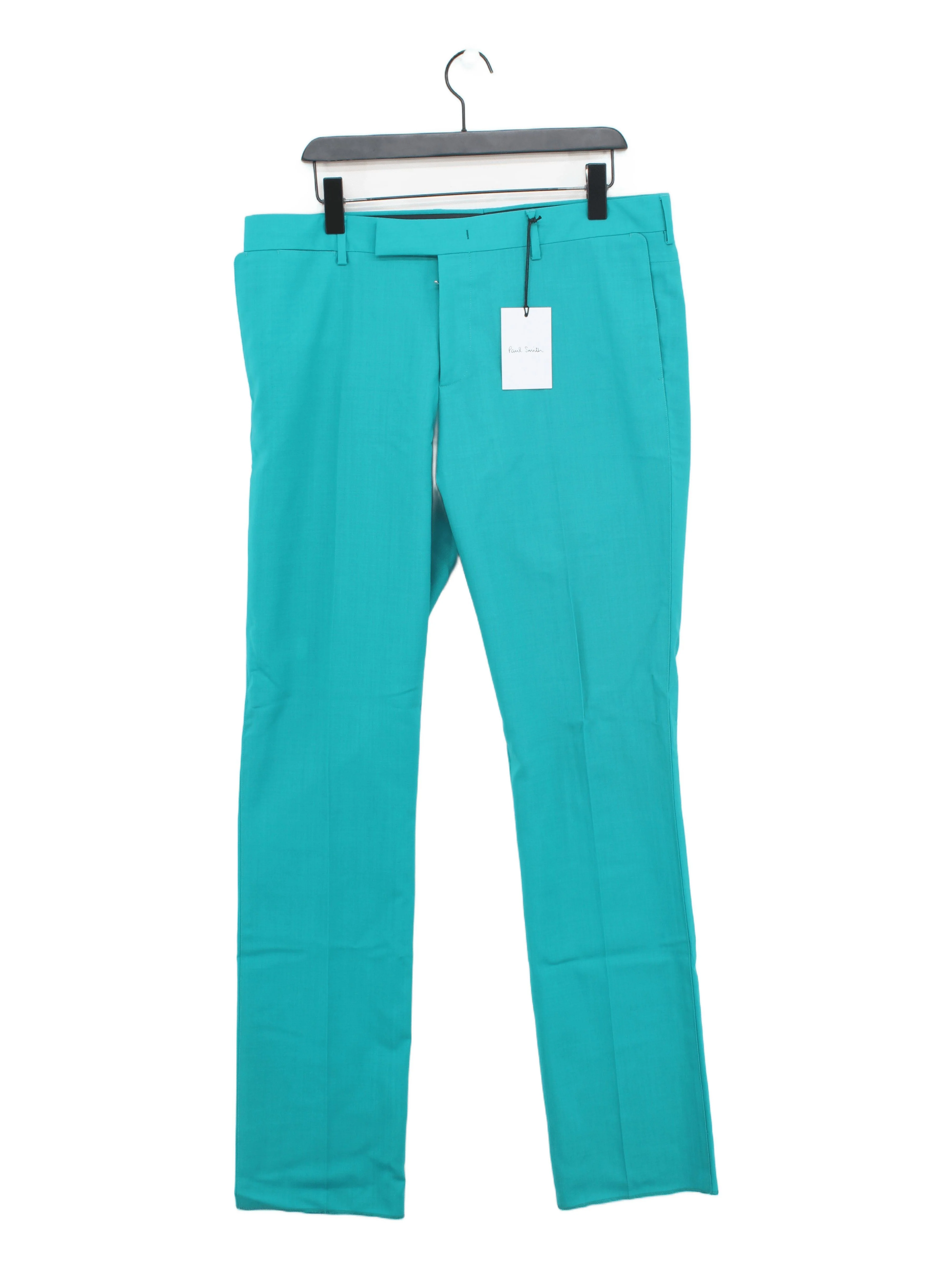 Paul Smith Men's Trousers W 36 in Blue 100% Wool Straight Chino New with tags