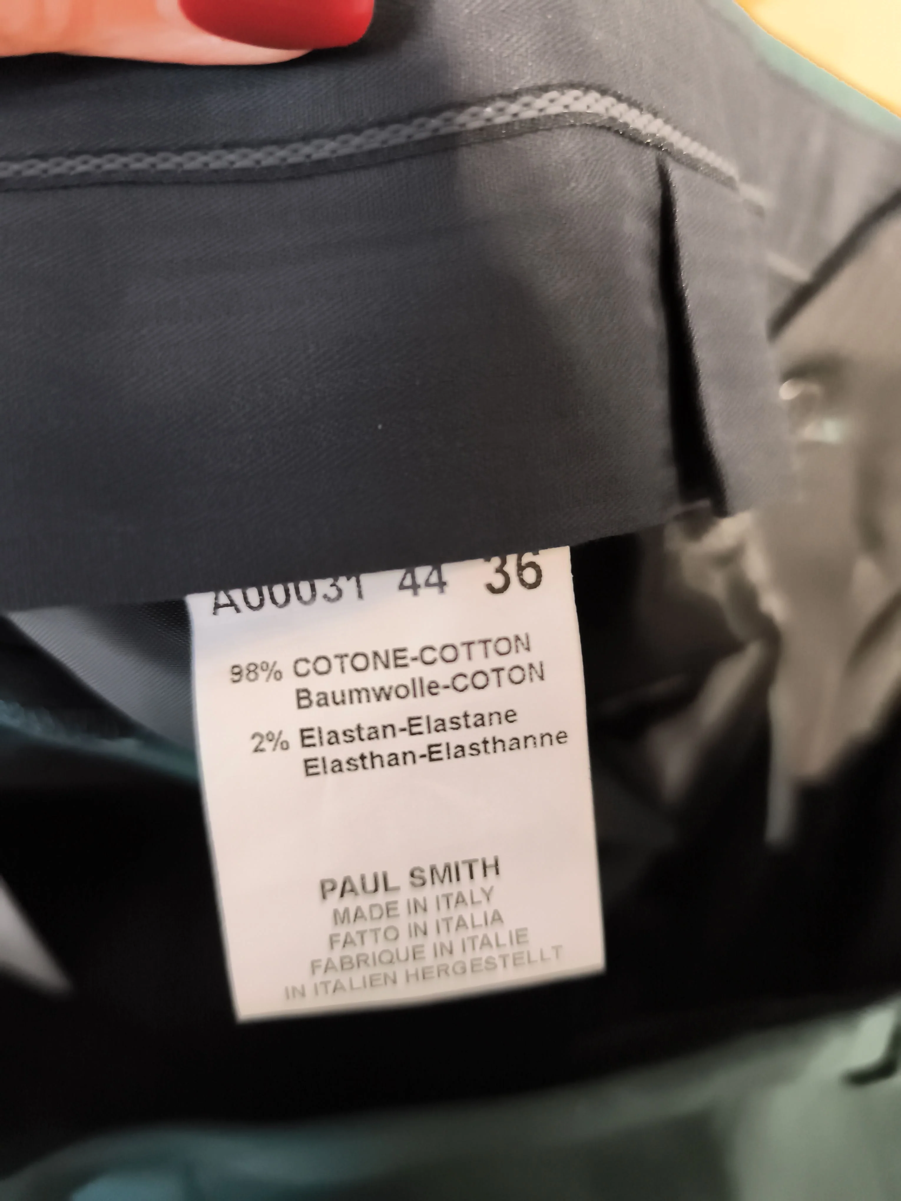 Paul Smith Men's Trousers W 36 in Green Cotton with Elastane Chino New with tags - Image 6