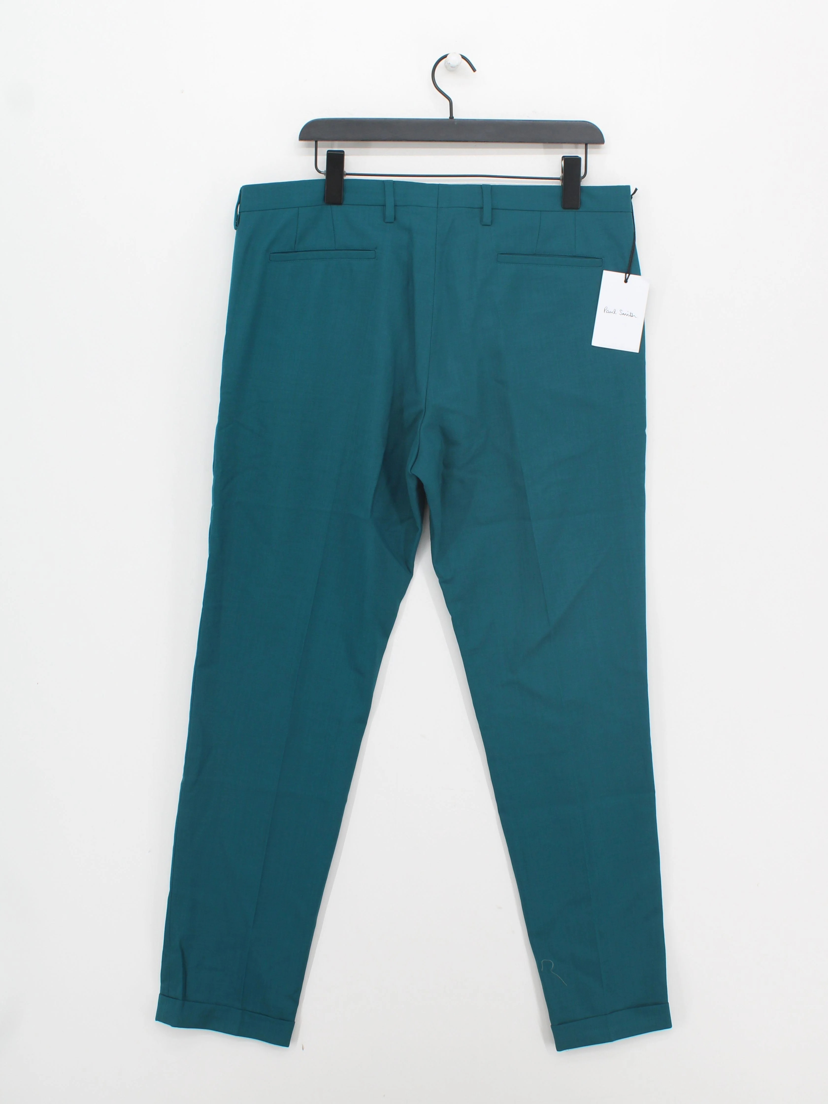 Paul Smith Men's Trousers W 36 in Green Wool with Rayon Chino New with tags - Image 2