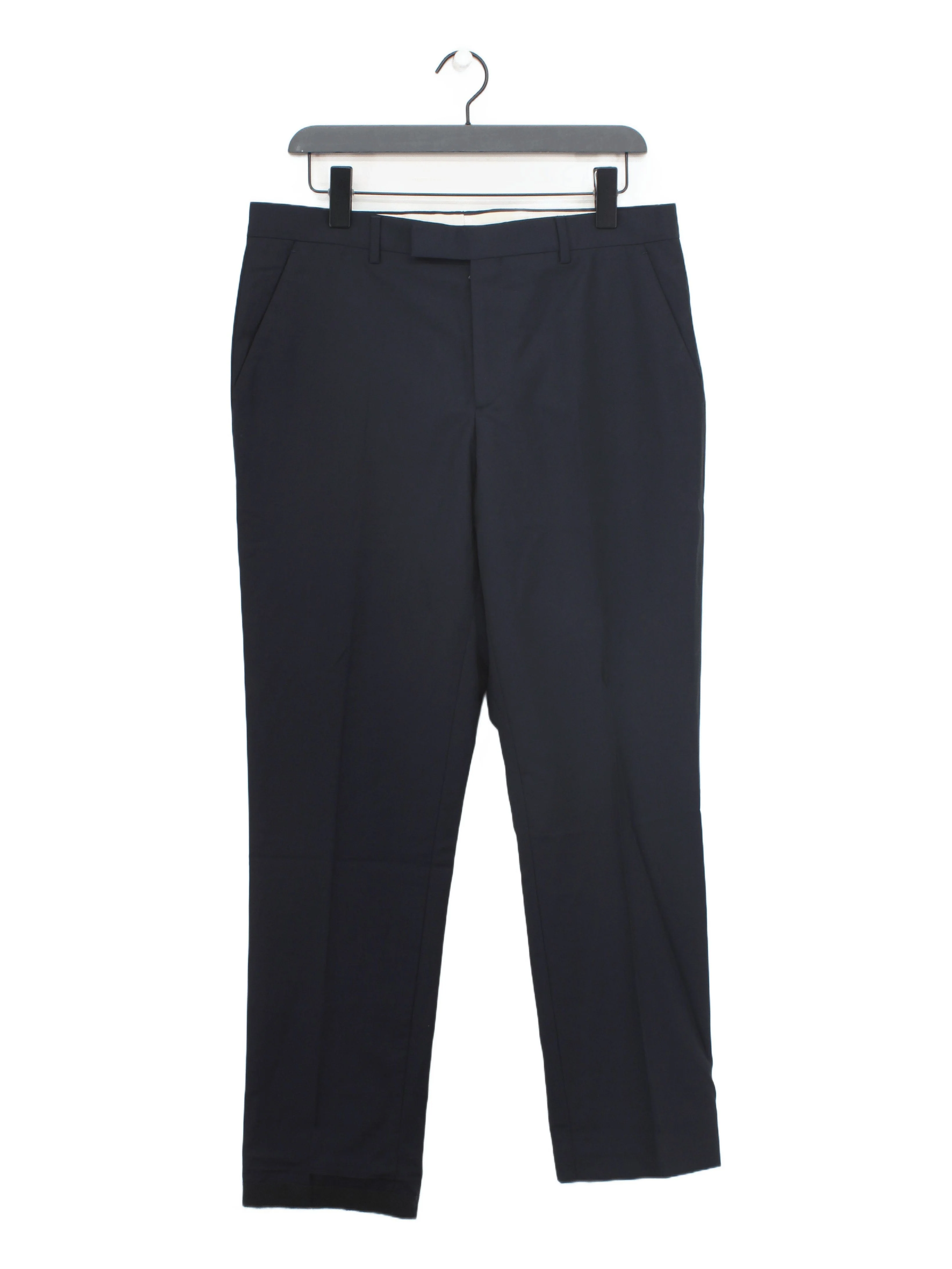 Paul Smith Men's Trousers W 40 in Blue Wool with Mohair Straight Chino