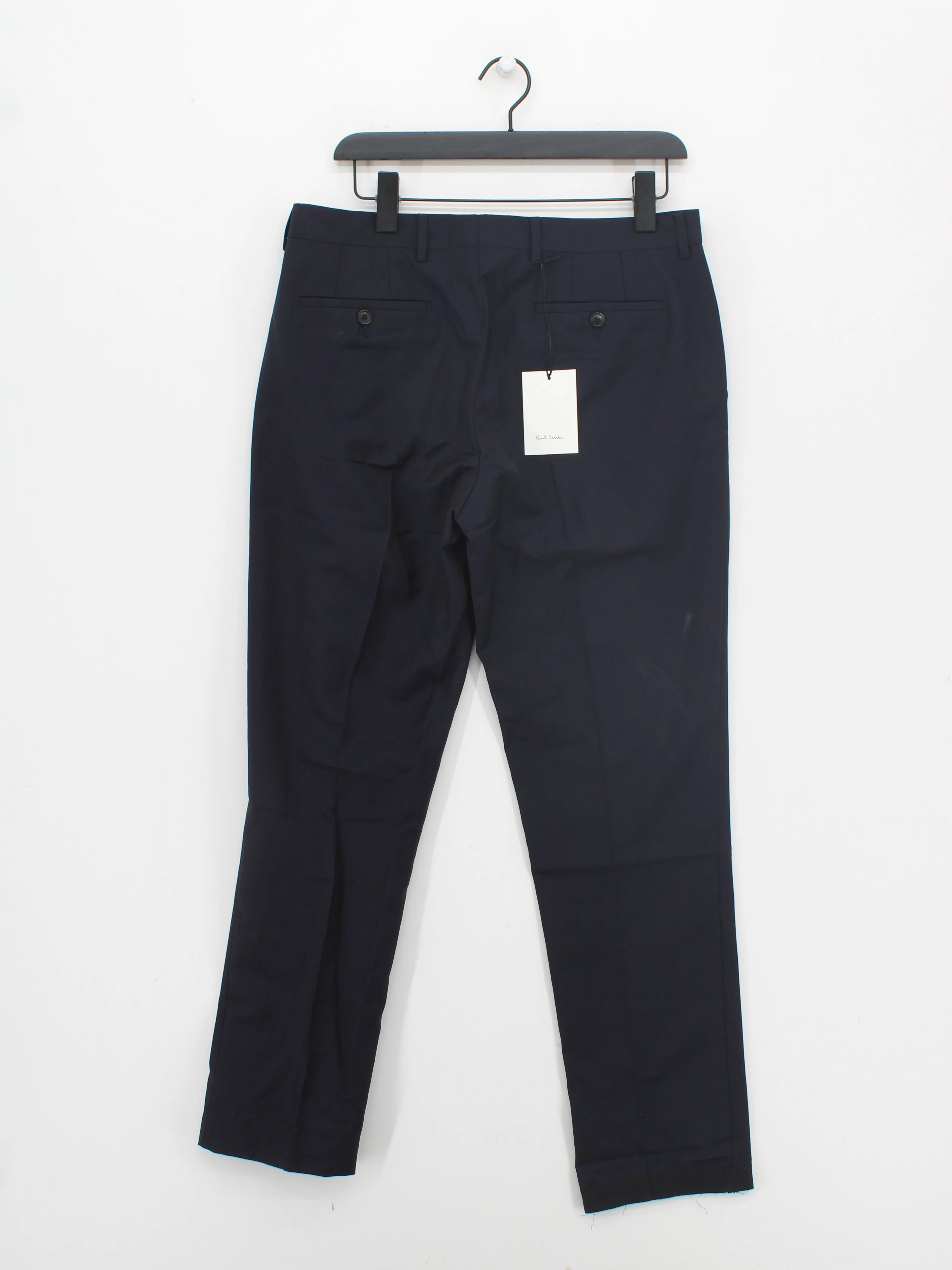 Paul Smith Men's Trousers W 40 in Blue Wool with Mohair Straight Chino - Image 2