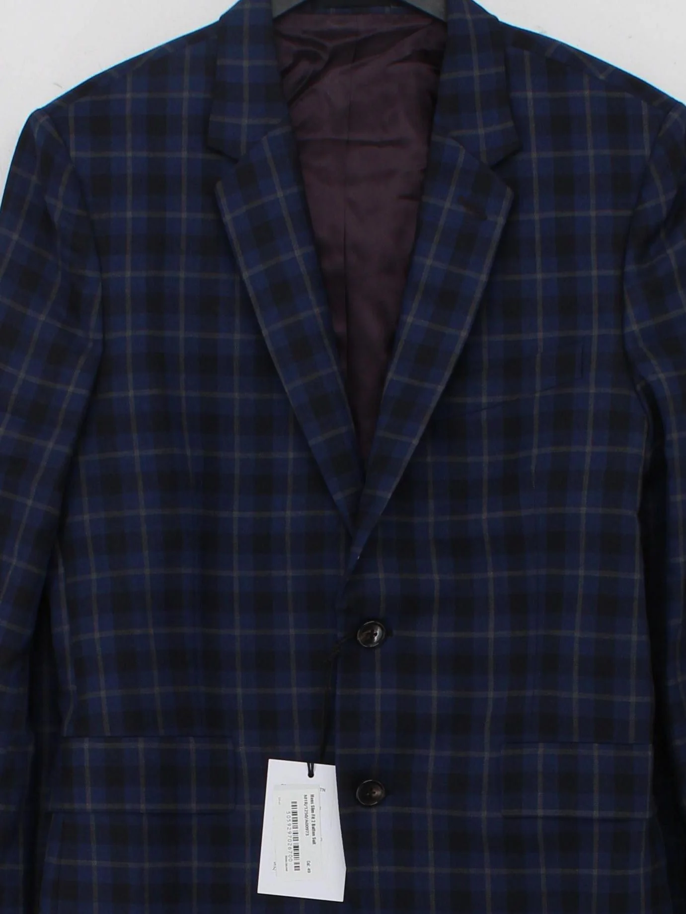 Paul Smith Men's Two Piece Suit Chest: 36 in Blue Wool New with tags - Image 3
