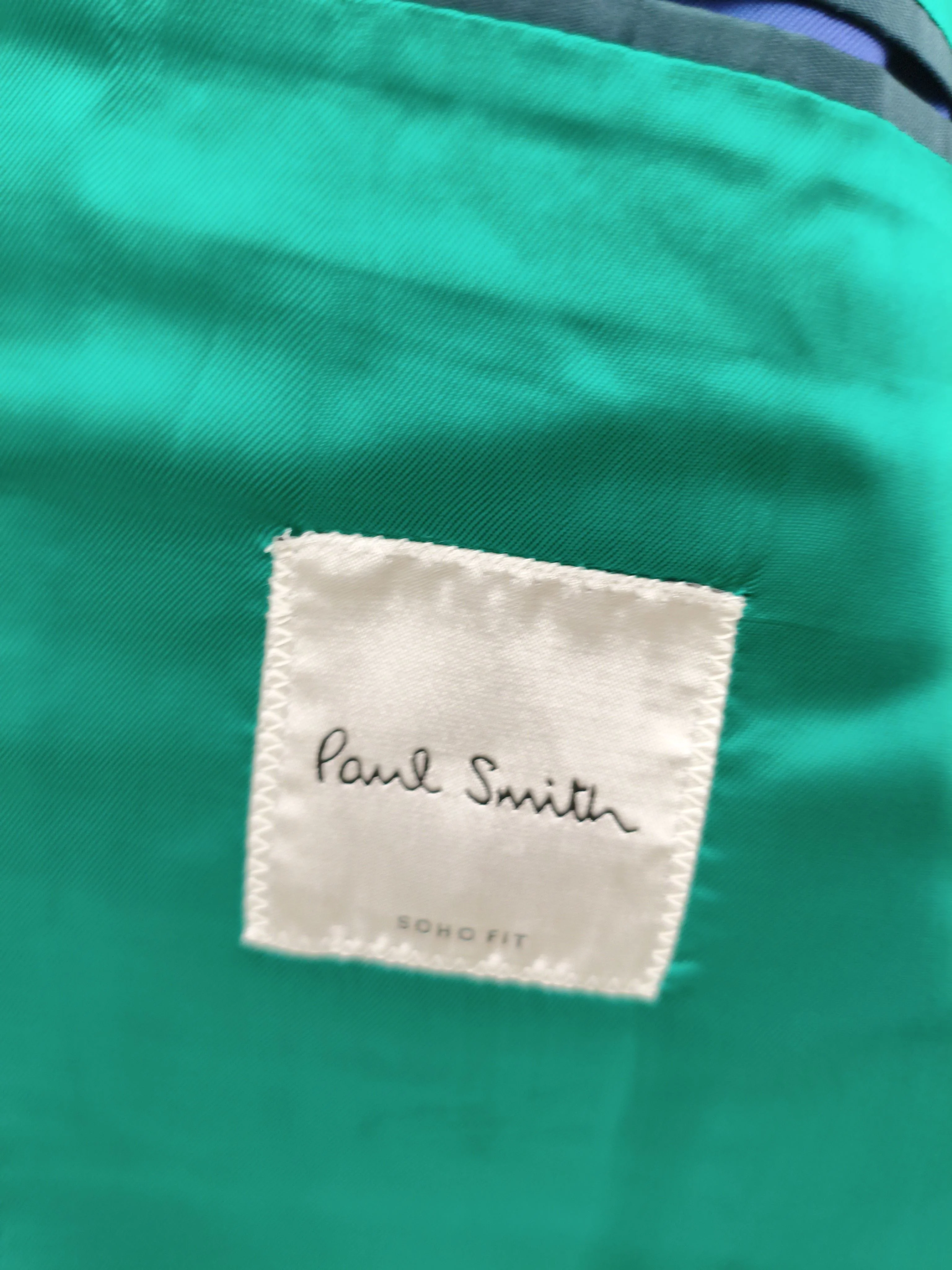 Paul Smith Men's Two Piece Suit Chest: 42 in Blue Wool New with tags - Image 6