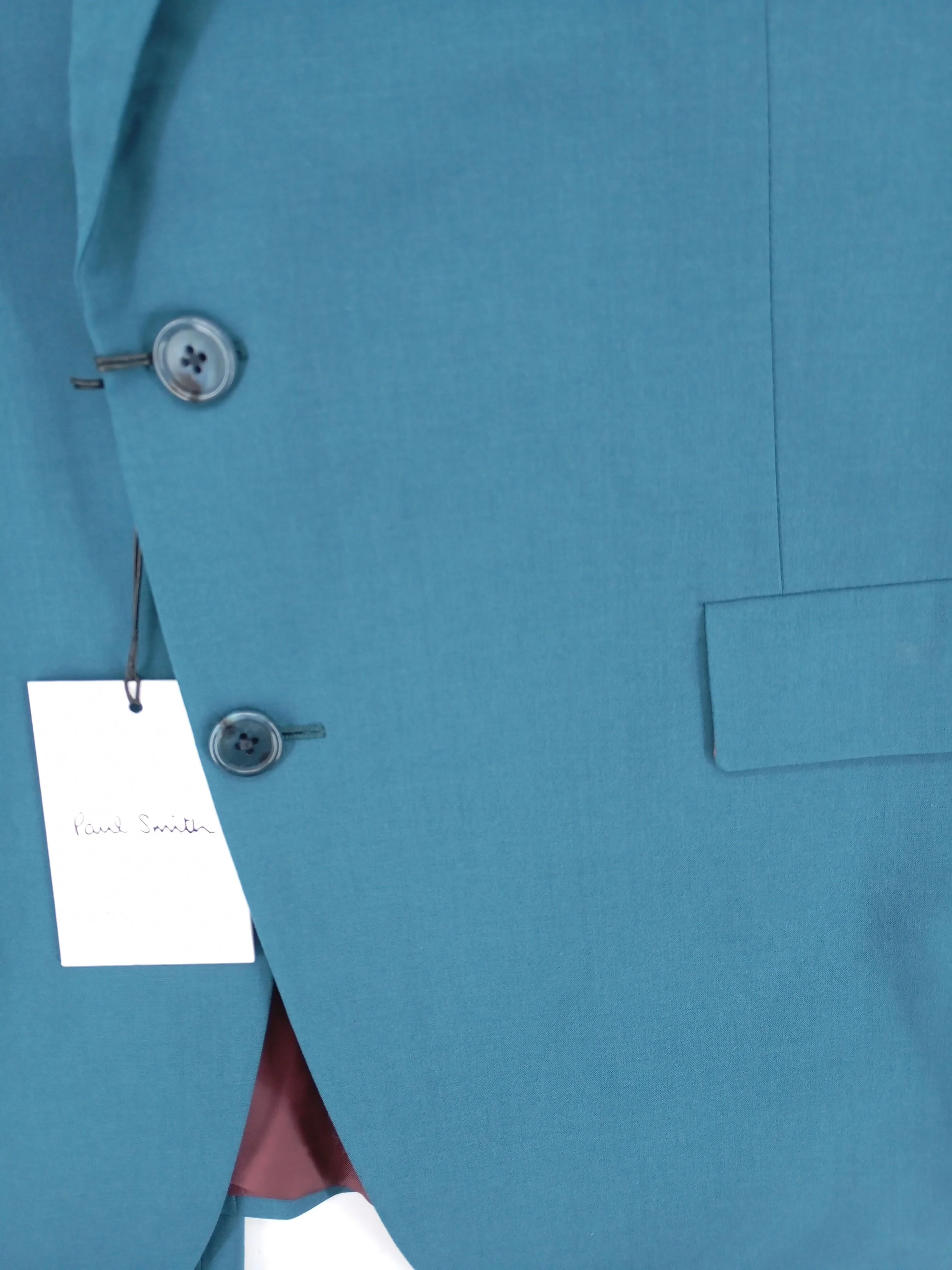 Paul Smith Men's Two Piece Suit Chest: 44 in Blue Wool New with tags - Image 5