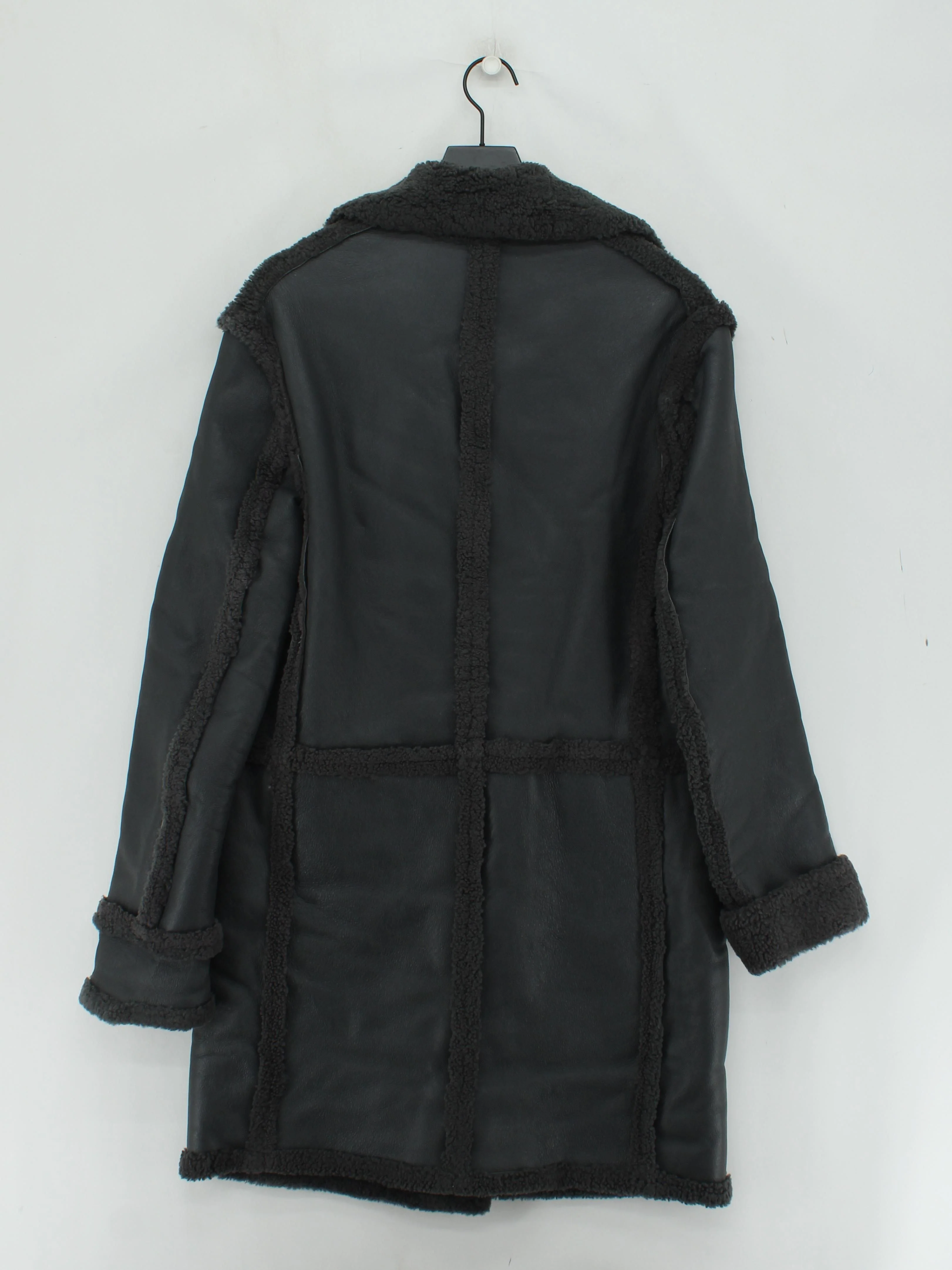Paul Smith Women's Coat Chest: 40 in Grey 100% Faux Leather Overcoat - Image 2