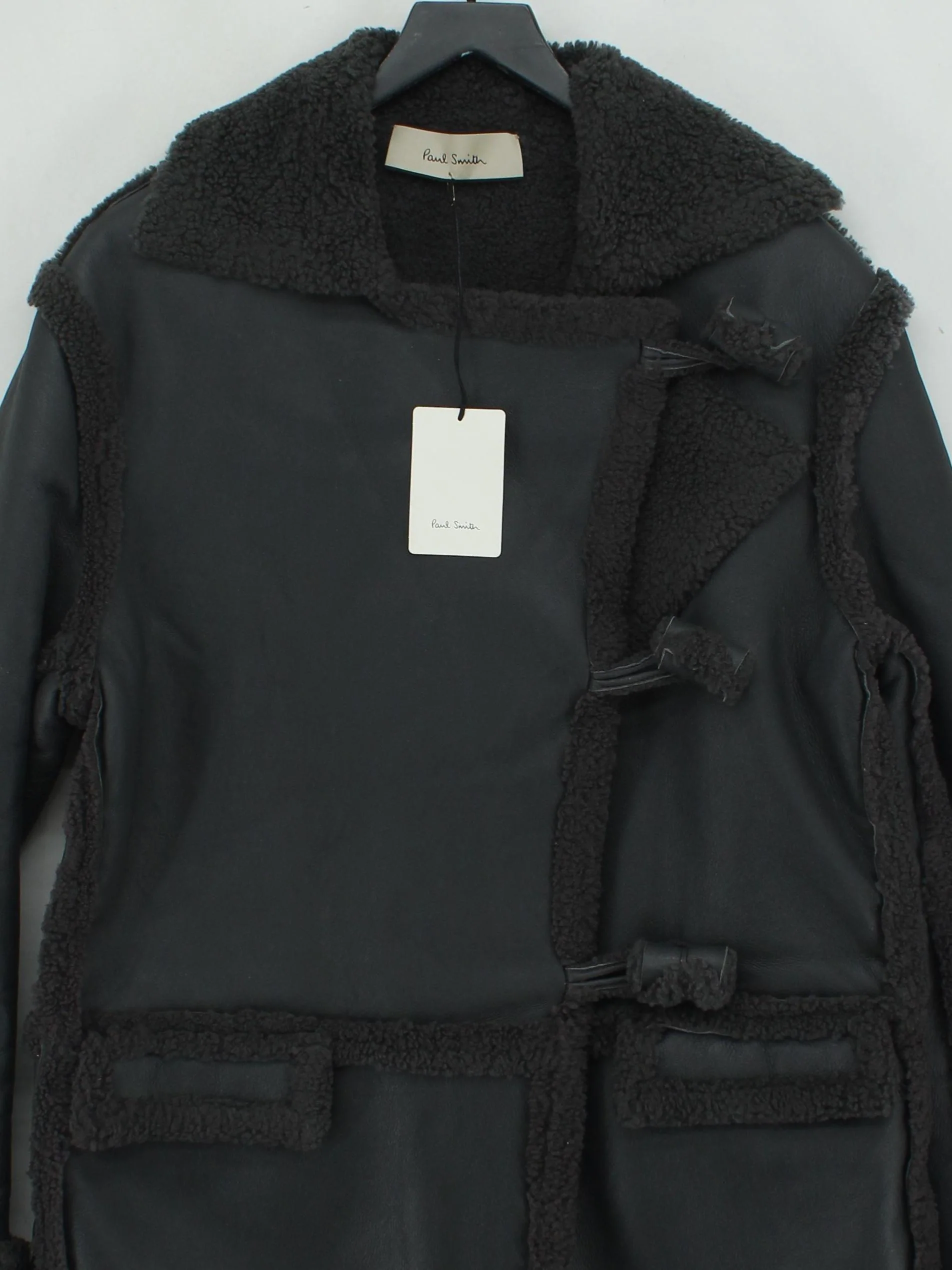 Paul Smith Women's Coat Chest: 40 in Grey 100% Faux Leather Overcoat - Image 3