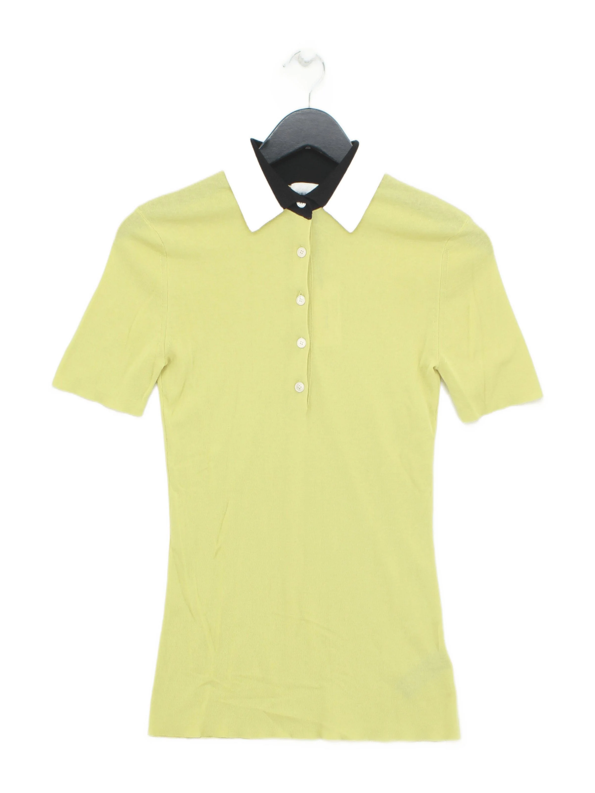 Paul Smith Women's Jumper S Yellow 100% Cotton Collared Pullover New with tags
