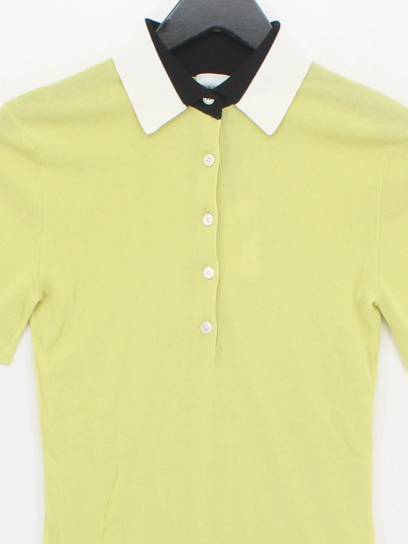 Paul Smith Women's Jumper S Yellow 100% Cotton Collared Pullover New with tags - Image 3