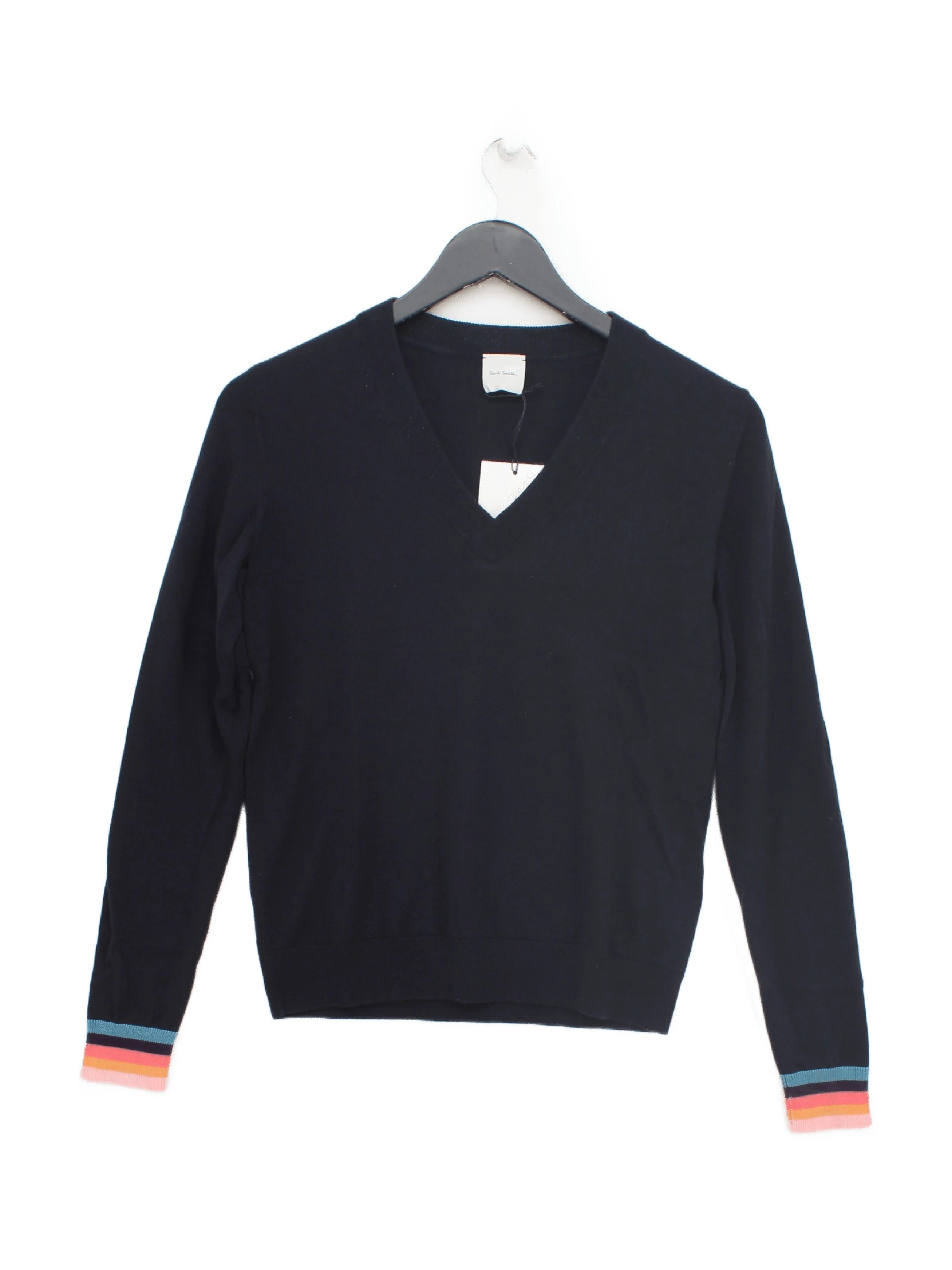 Paul Smith Women's Jumper XS Blue 100% Wool V-Neck Pullover New with tags