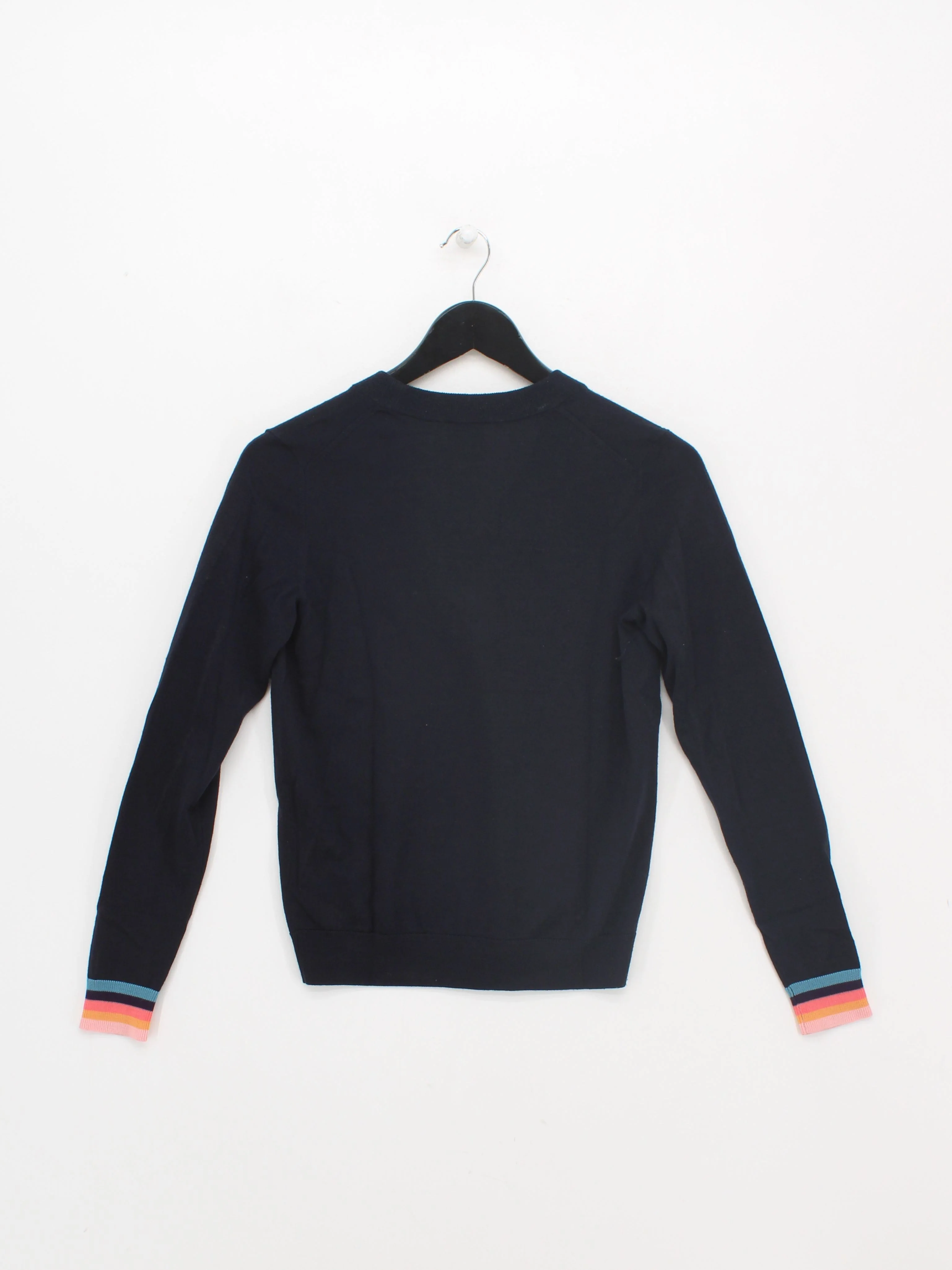 Paul Smith Women's Jumper XS Blue 100% Wool V-Neck Pullover New with tags - Image 2