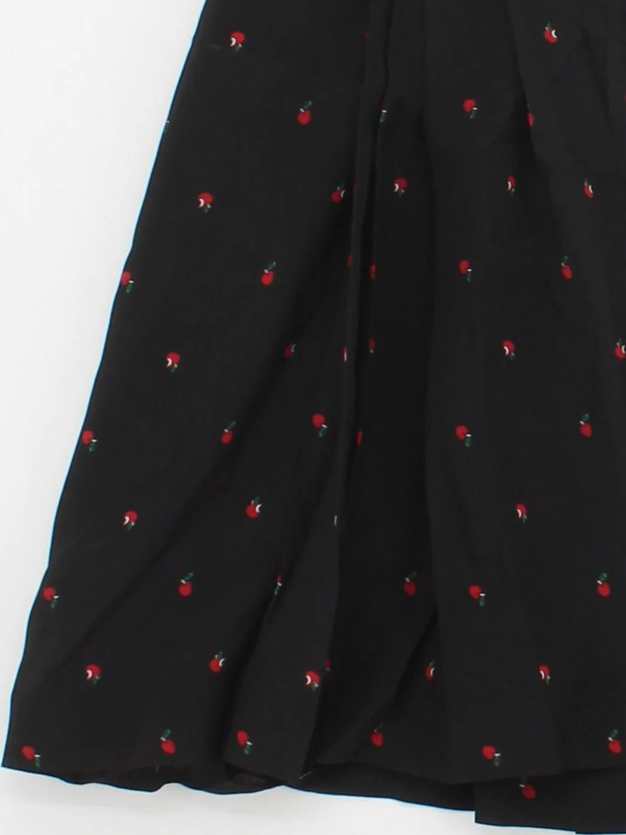 Paul Smith Women's Midi Skirt L Black Floral 100% Silk Midi A-Line - Image 4