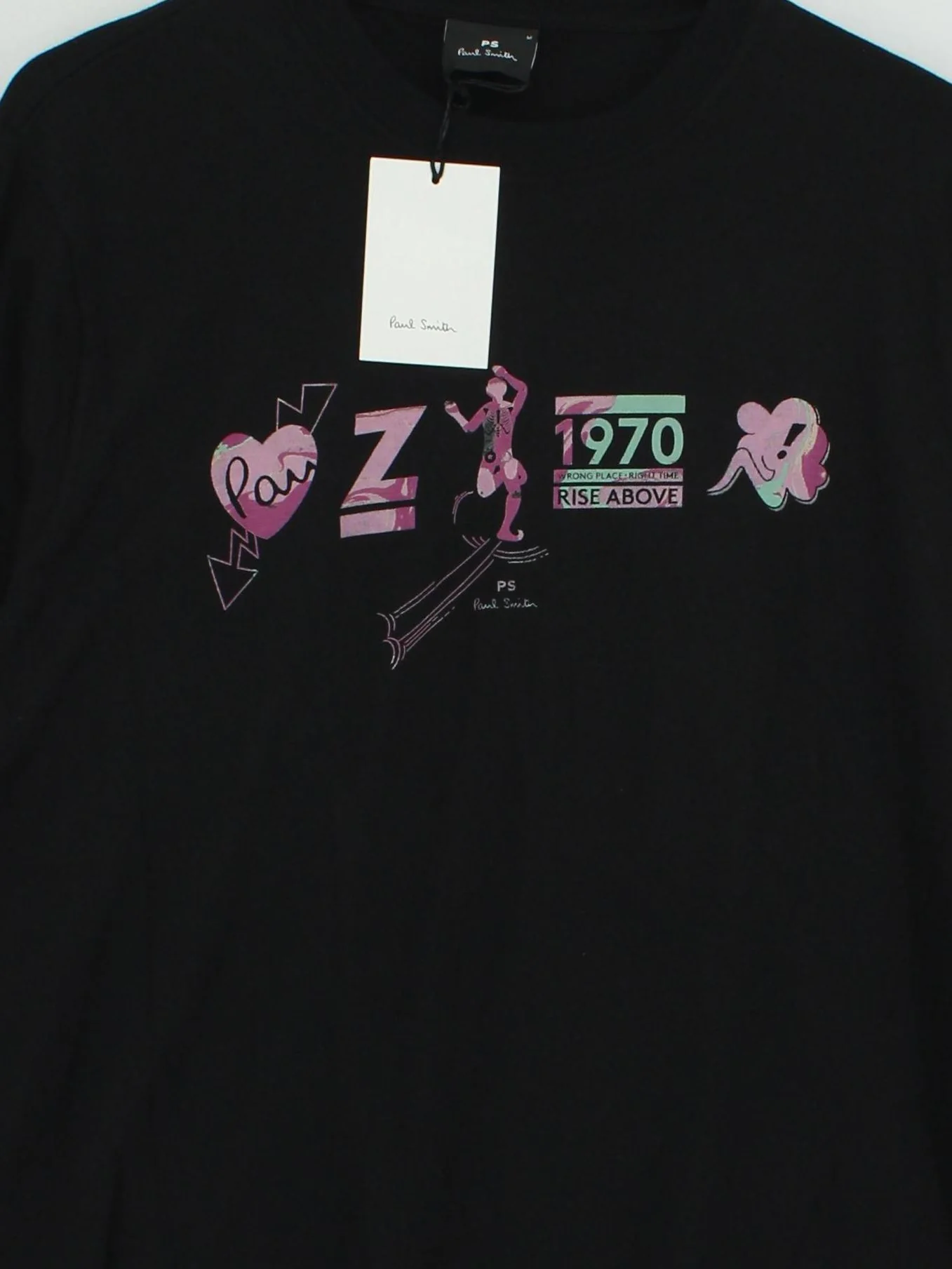 Paul Smith Women's T-Shirt M Black Graphic 100% Cotton Basic New with tags - Image 3