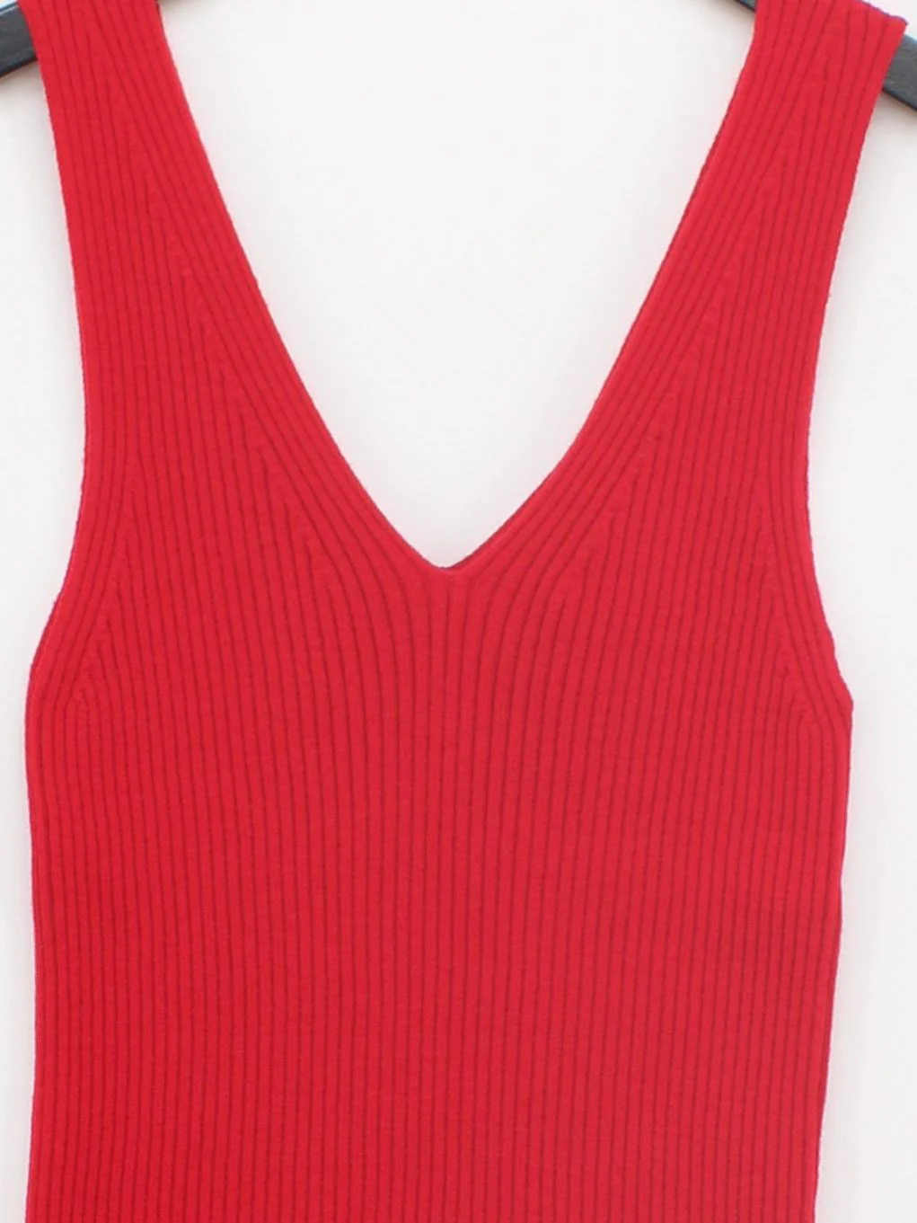 Paul Smith Women's T-Shirt S Red 100% Wool Sleeveless V-Neck Basic New with tags - Image 3