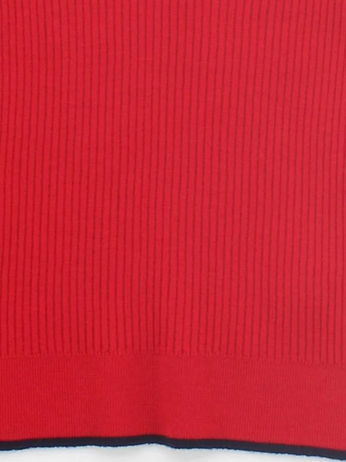 Paul Smith Women's T-Shirt S Red 100% Wool Sleeveless V-Neck Basic New with tags - Image 4
