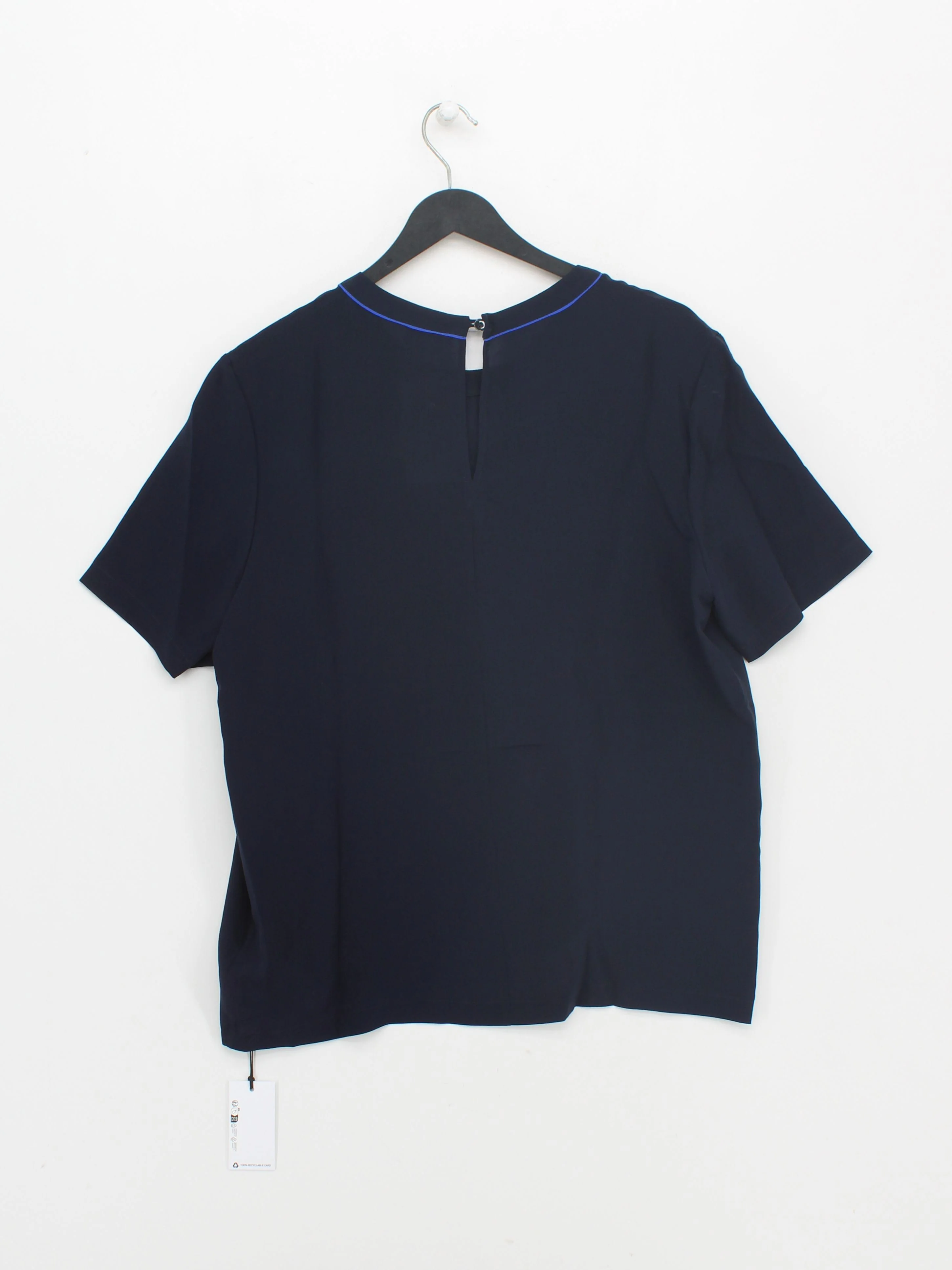 Paul Smith Women's Top UK 14 Blue 100% Silk Basic New with tags - Image 2