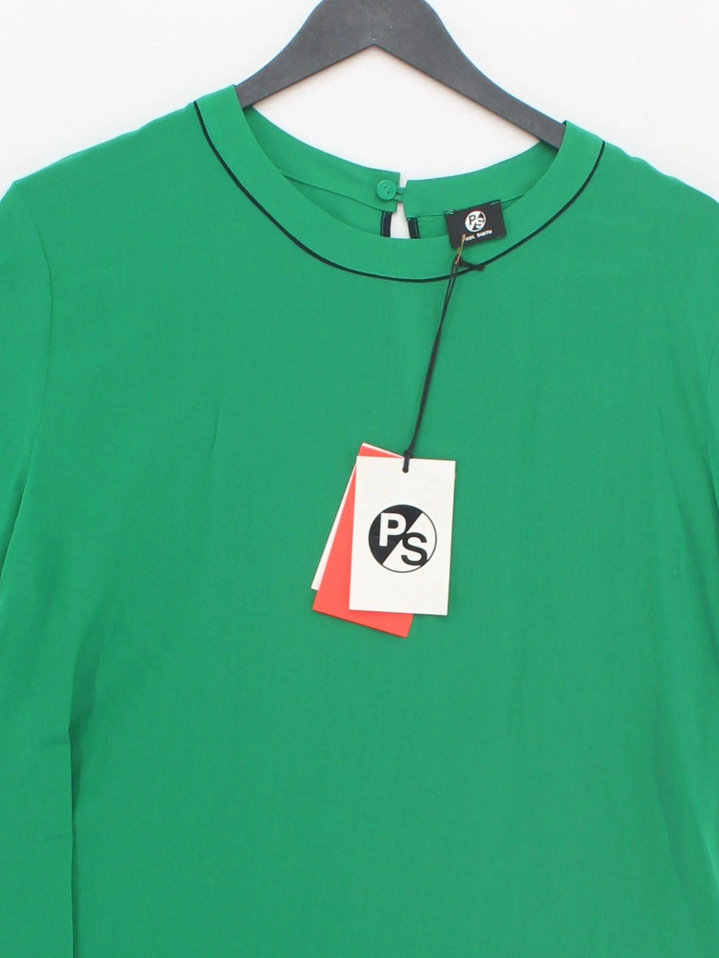 Paul Smith Women's Top UK 14 Green 100% Silk Basic New with tags - Image 3