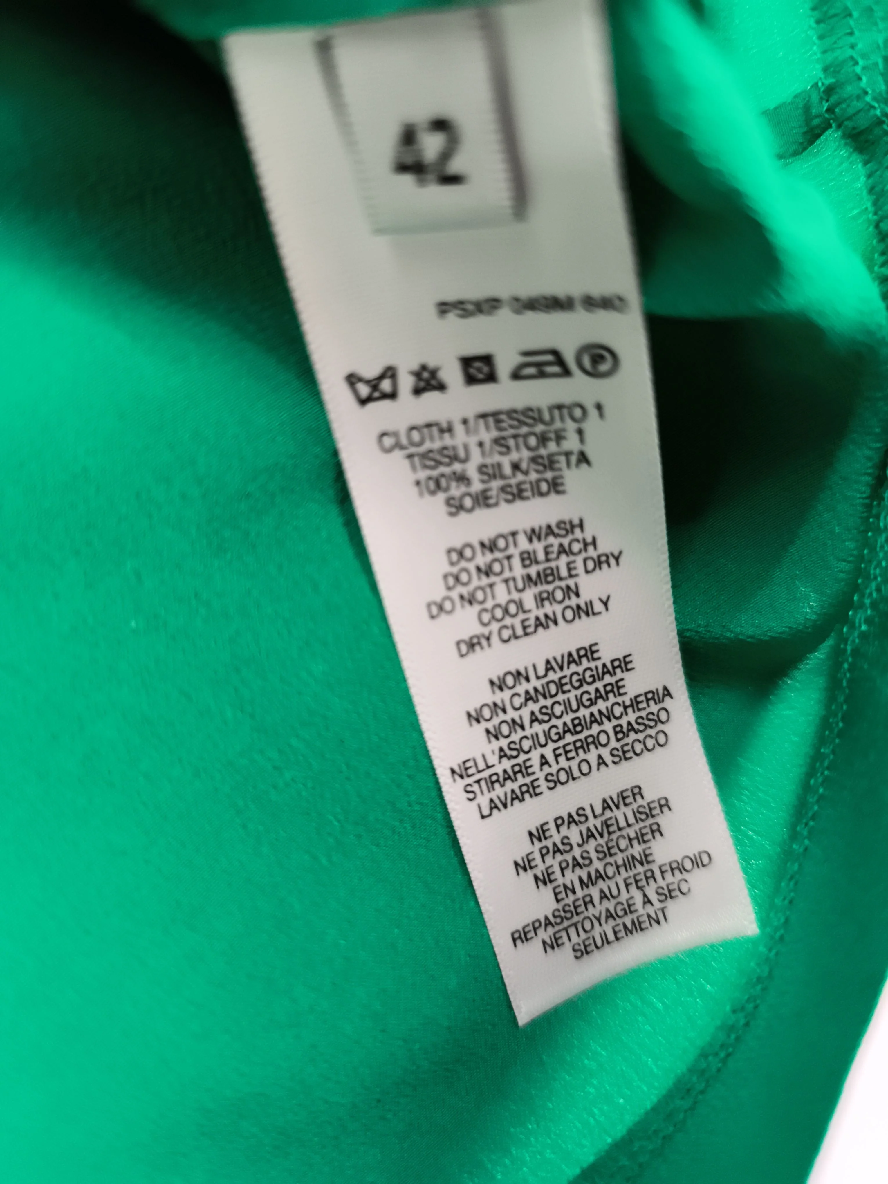 Paul Smith Women's Top UK 14 Green 100% Silk Basic New with tags - Image 6