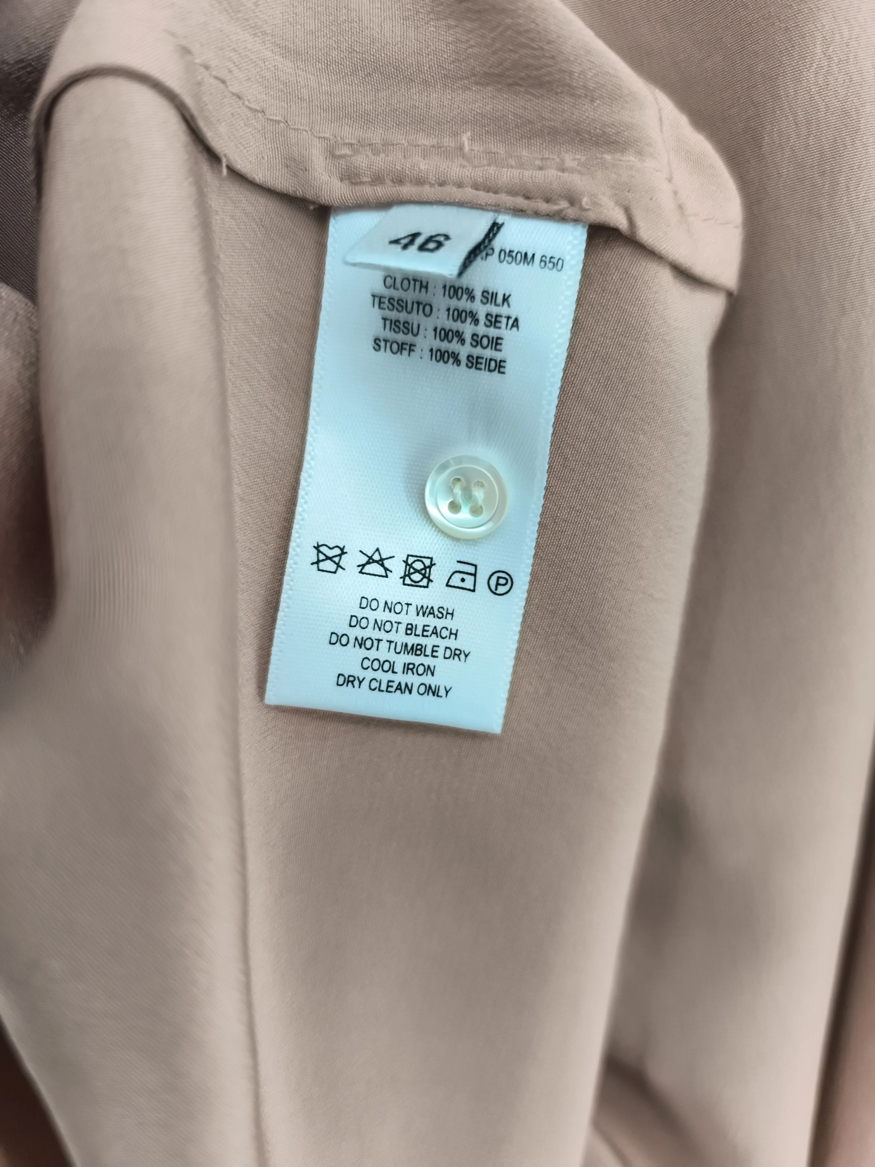 Paul Smith Women's Top UK 14 Tan 100% Silk Basic New with tags - Image 6