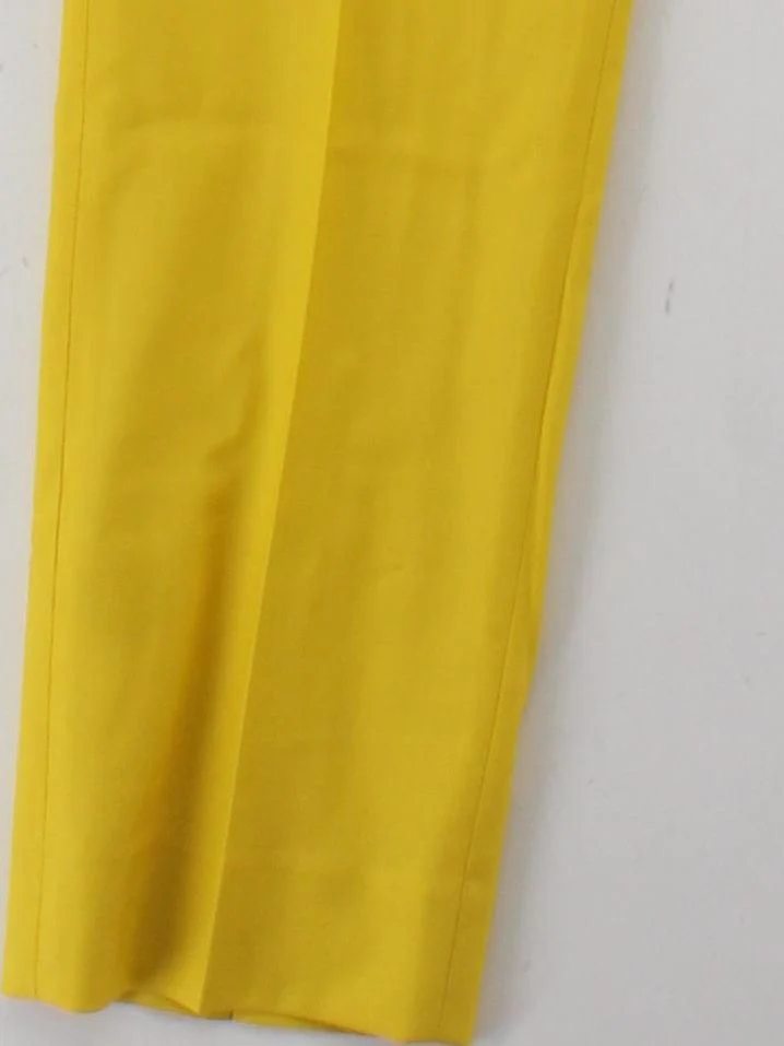 Paul Smith Women's Trousers UK 12 Yellow 100% Wool Straight Chino New with tags - Image 4