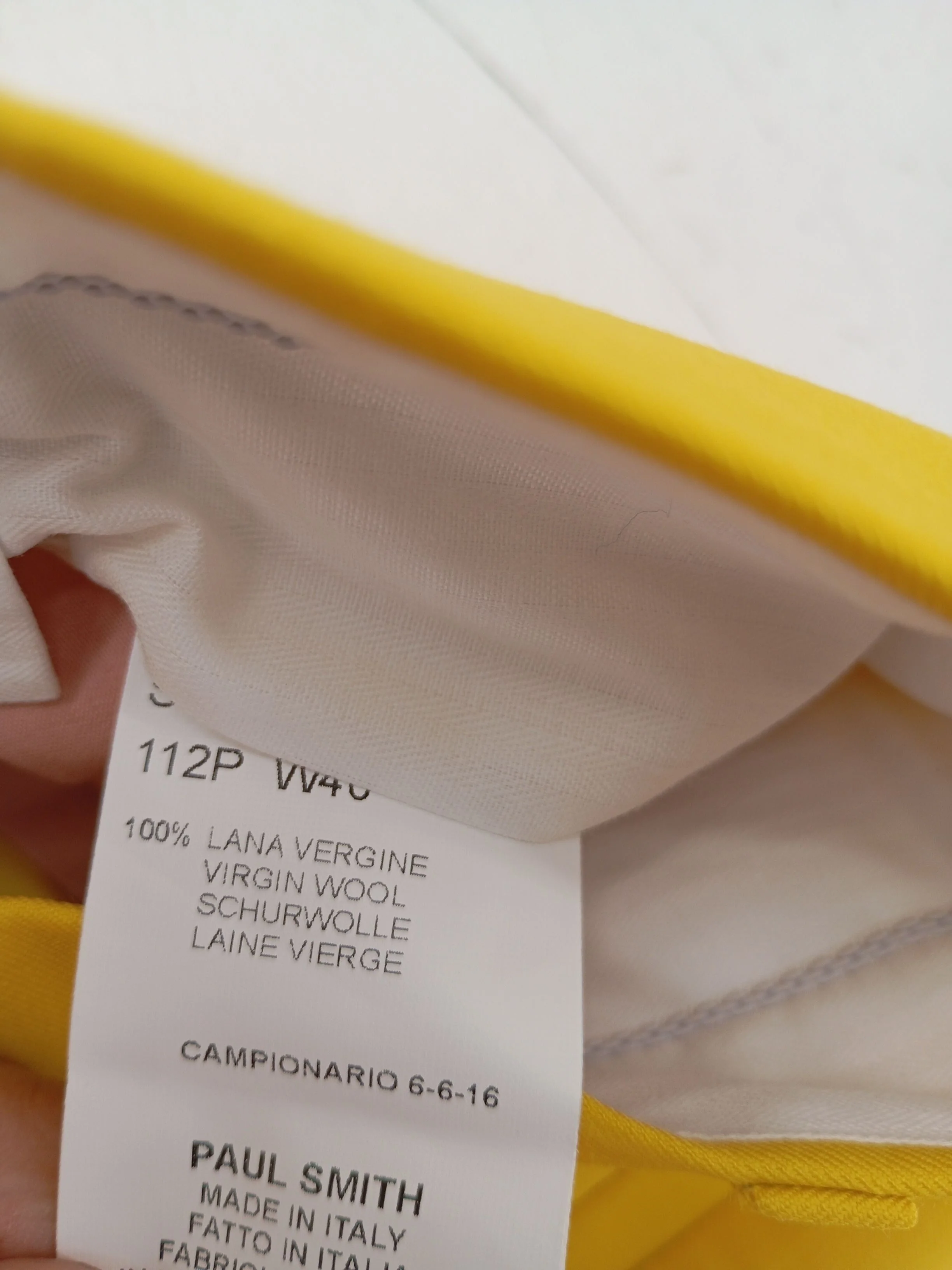 Paul Smith Women's Trousers UK 12 Yellow 100% Wool Straight Chino New with tags - Image 6
