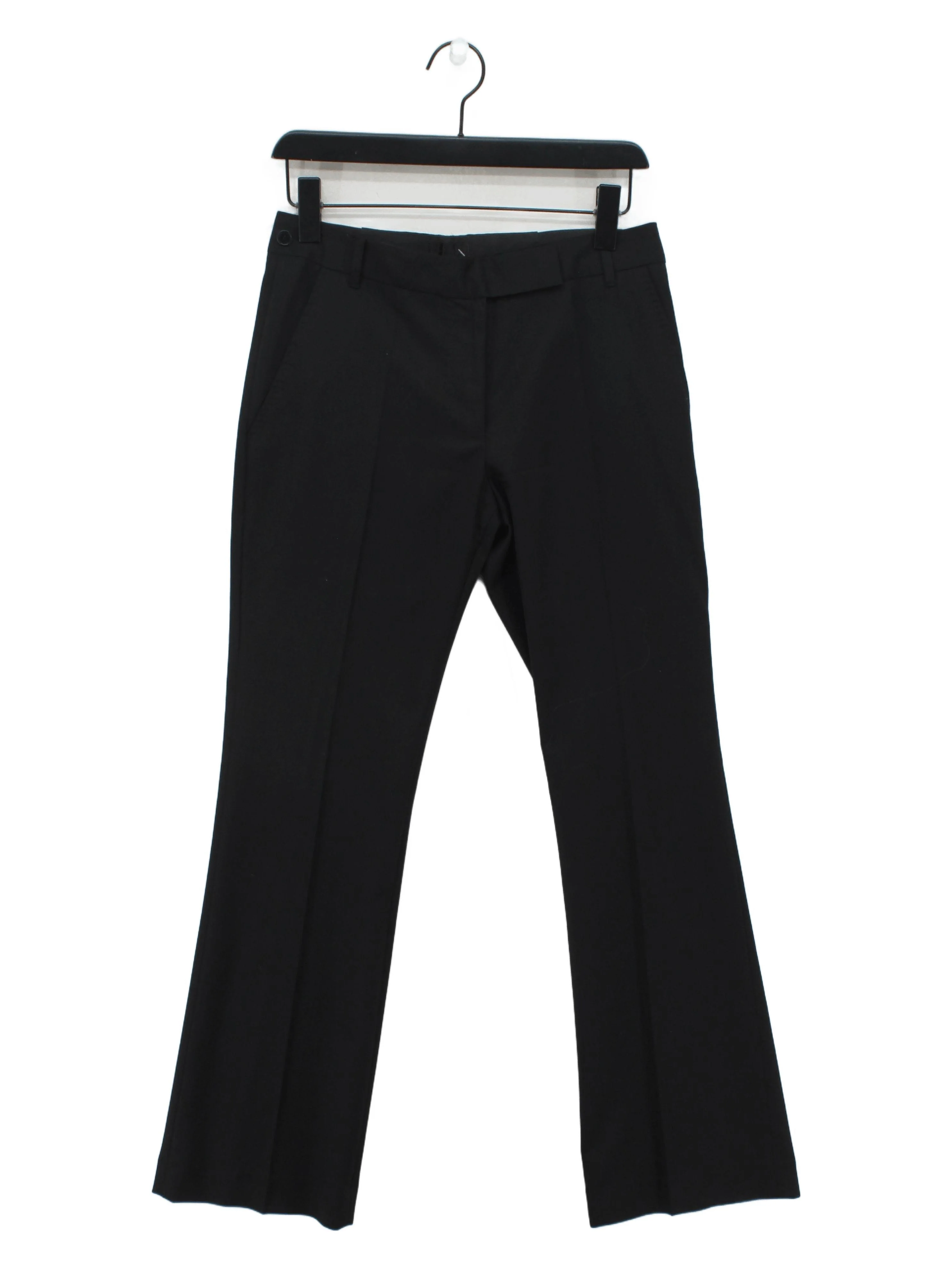 Paul Smith Women's Trousers UK 8 Black Wool with Rayon Straight Chino