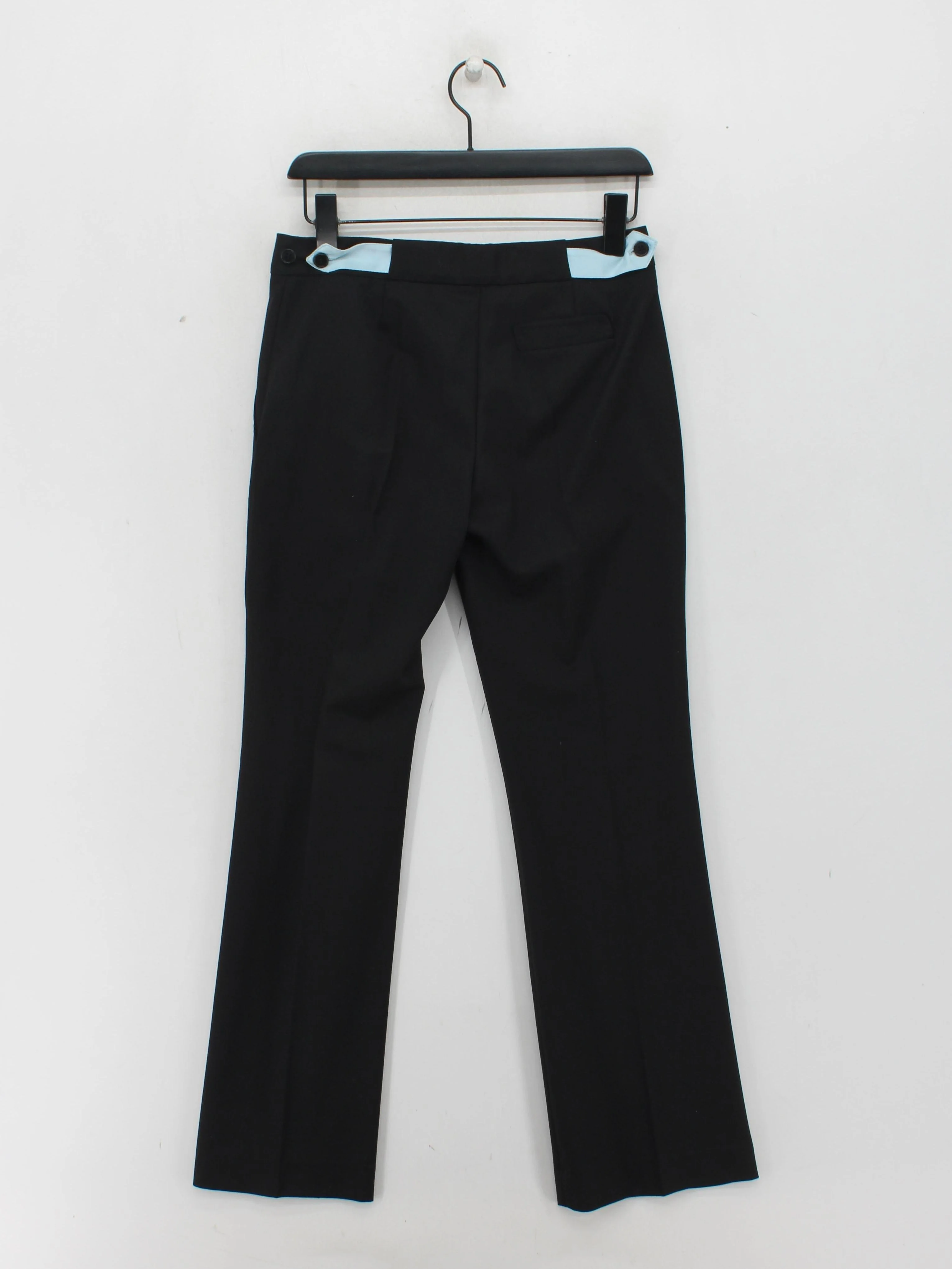 Paul Smith Women's Trousers UK 8 Black Wool with Rayon Straight Chino - Image 2