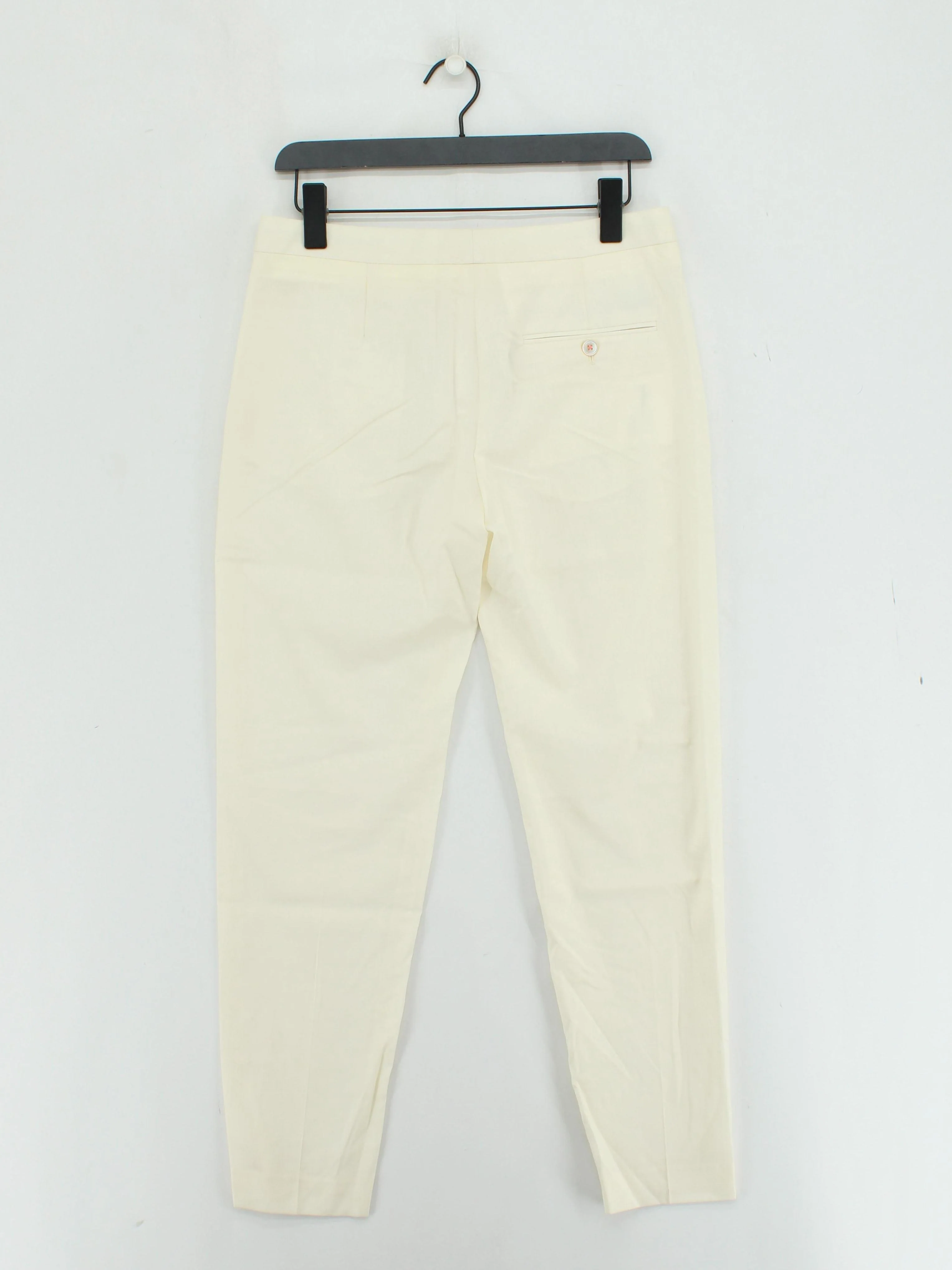 Paul Smith Women's Trousers W 32 in Cream 100% Wool Tapered Chino New with tags - Image 2