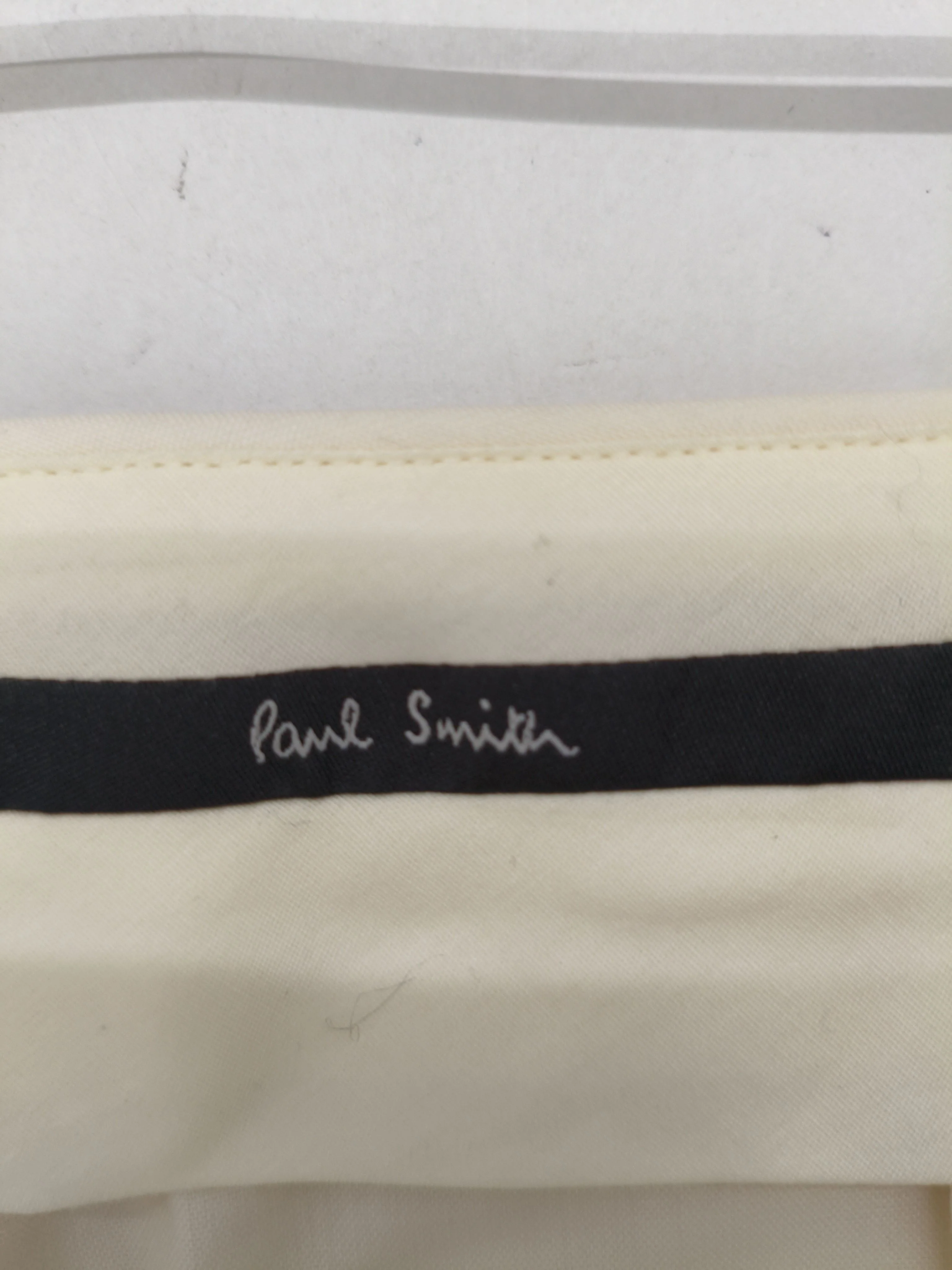 Paul Smith Women's Trousers W 32 in Cream 100% Wool Tapered Chino New with tags - Image 5