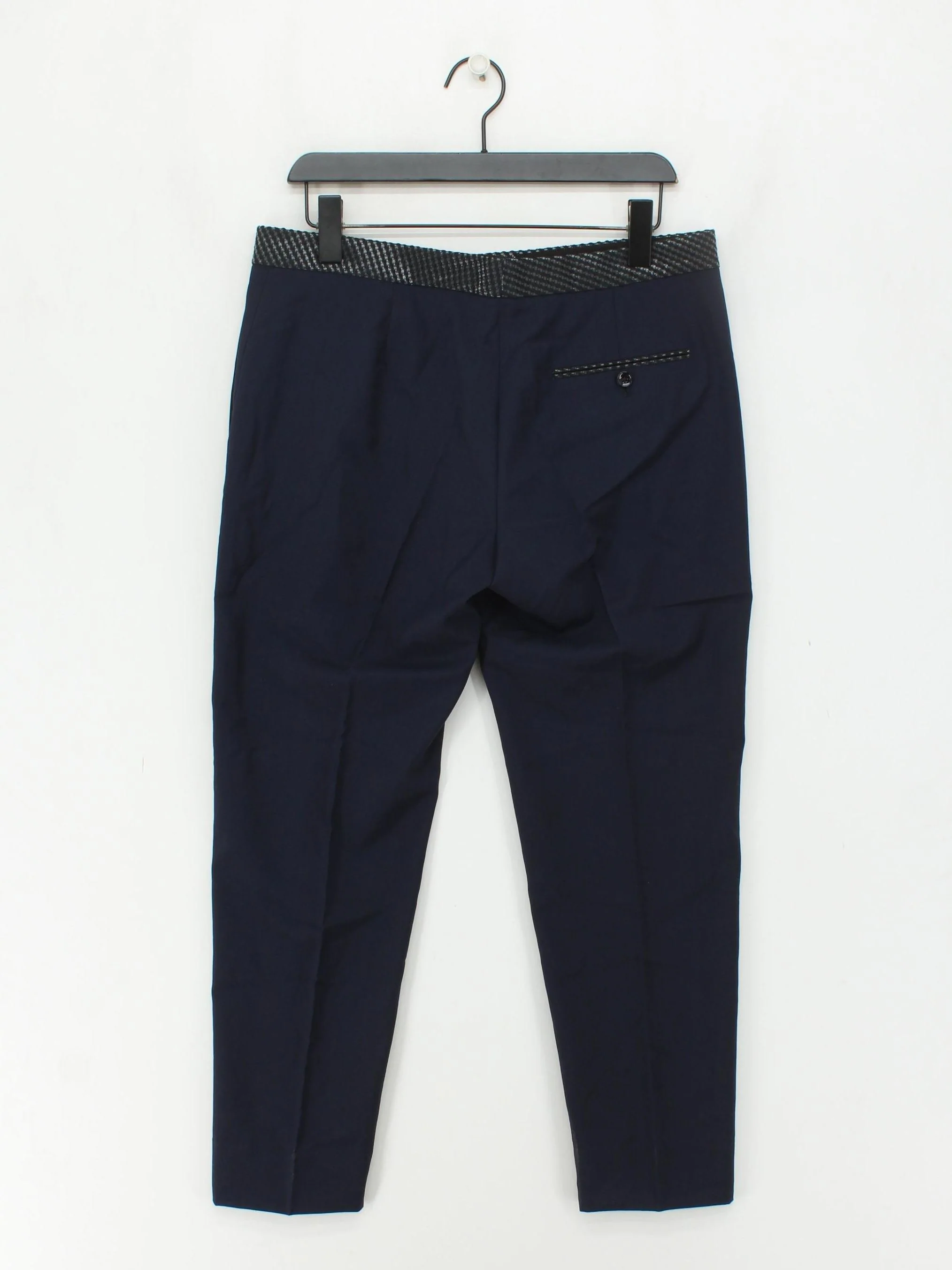 Paul Smith Women's Trousers W 34 in Blue 100% Wool Tapered Chino - Image 2