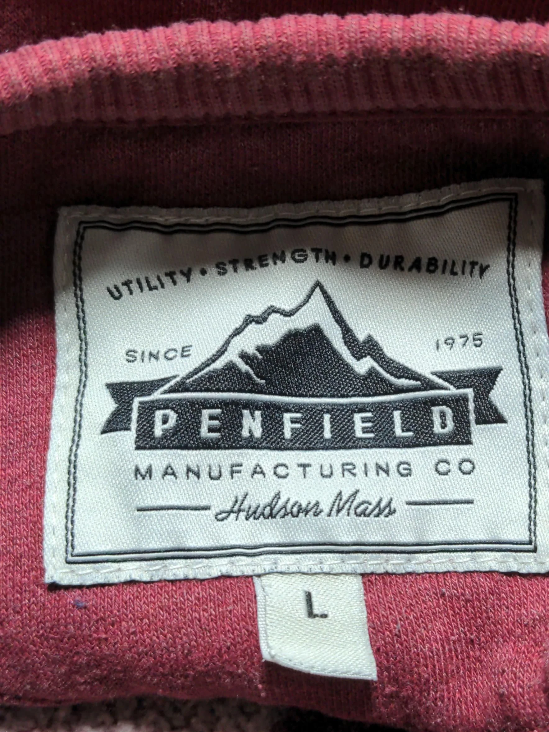 Penfield Men's Hoodie L Red Cotton with Polyester Pullover - Image 7