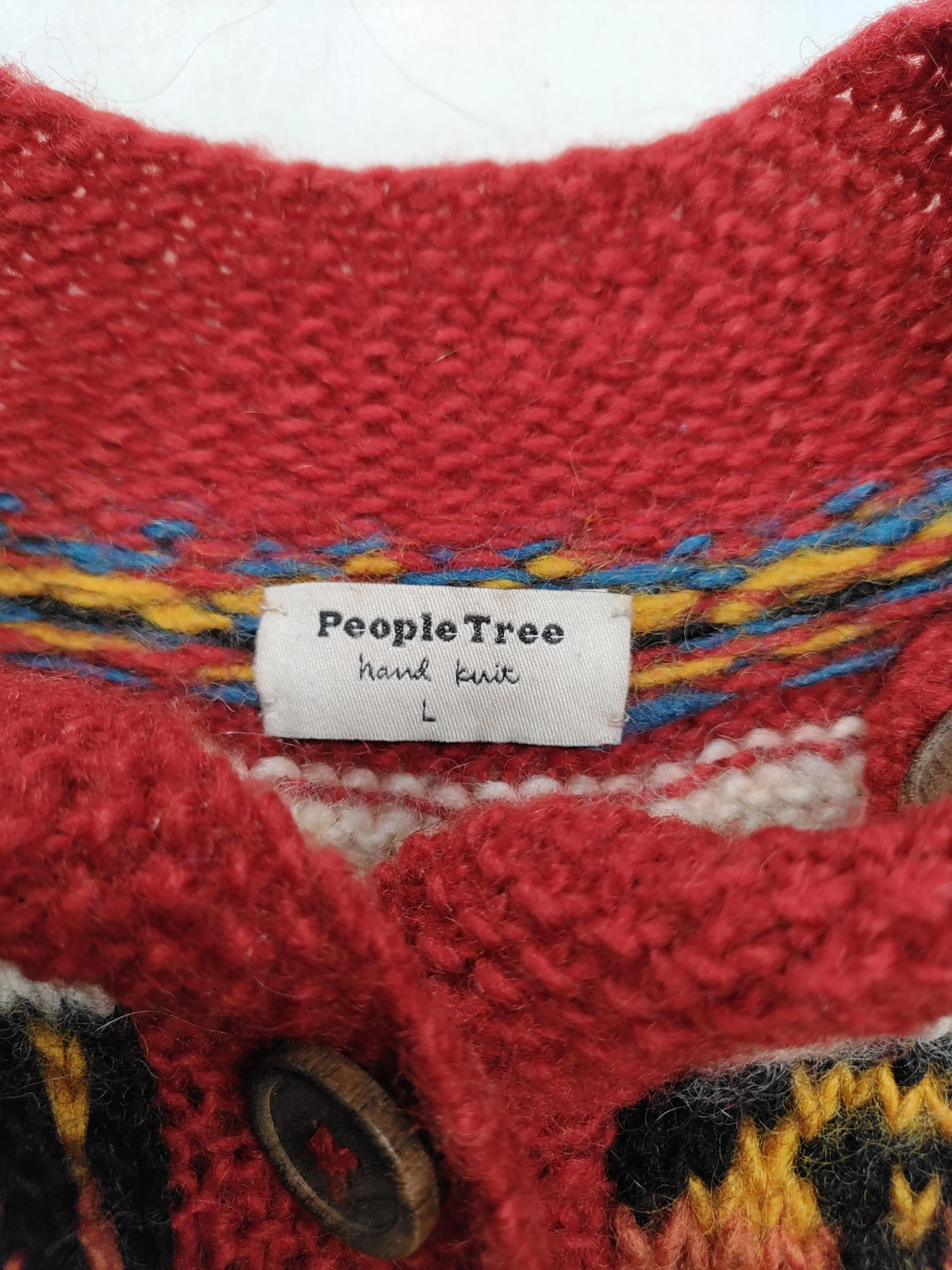 People Tree Women's Cardigan L Multi Geometric 100% Other Round Neck Cardigan - Image 6