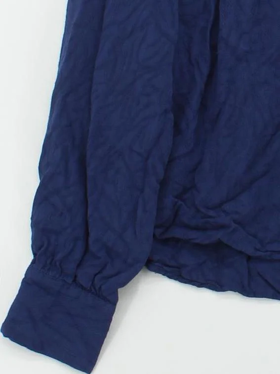 Pepa Loves Women's Shirt S Blue 100% Rayon Long Sleeve Collared Basic - Image 4