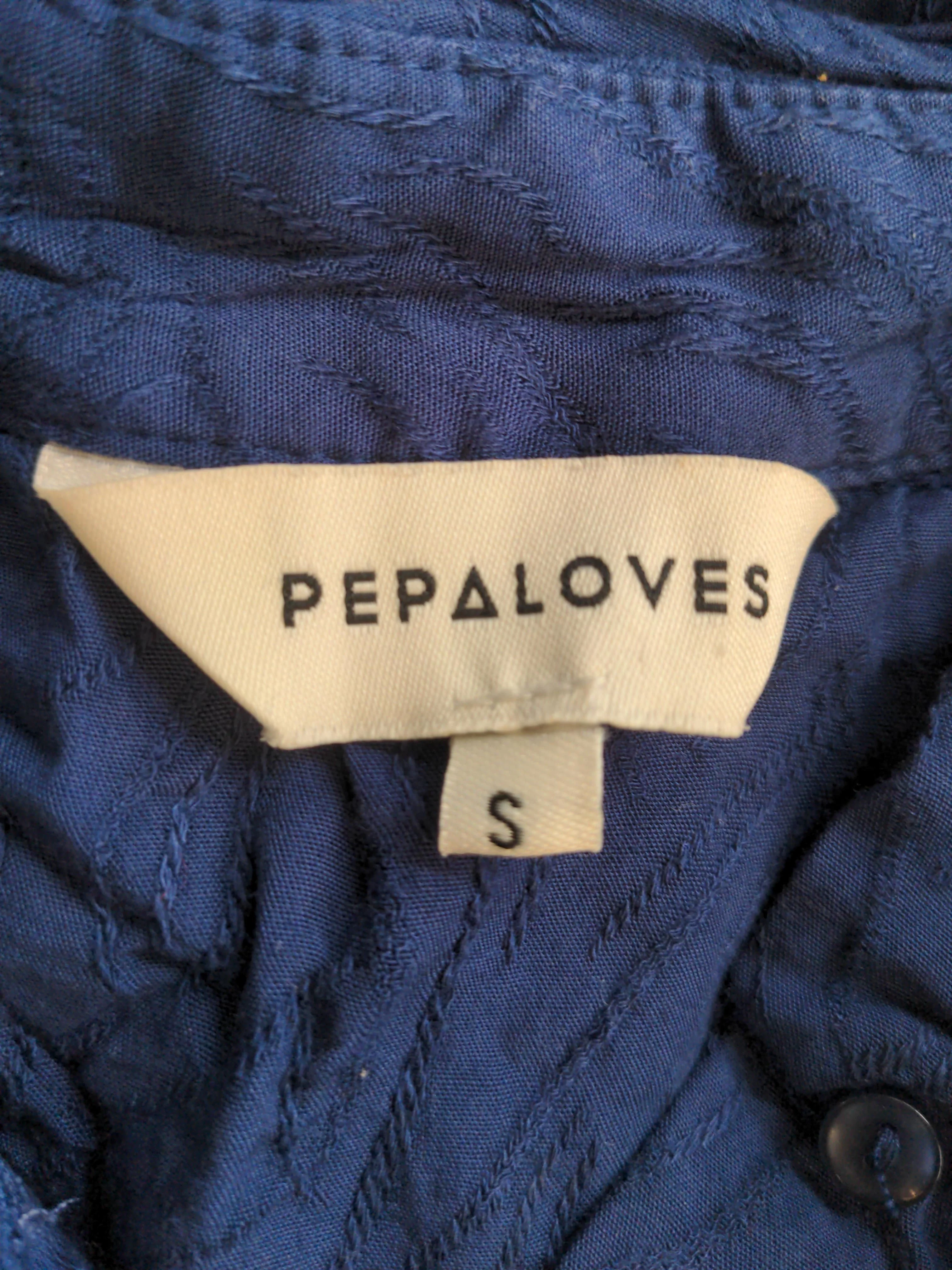 Pepa Loves Women's Shirt S Blue 100% Rayon Long Sleeve Collared Basic - Image 5