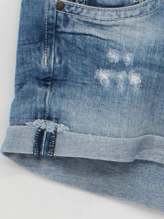 Pepe Jeans Women's Shorts W 35 in Blue 100% Cotton Cut-Off - Image 4