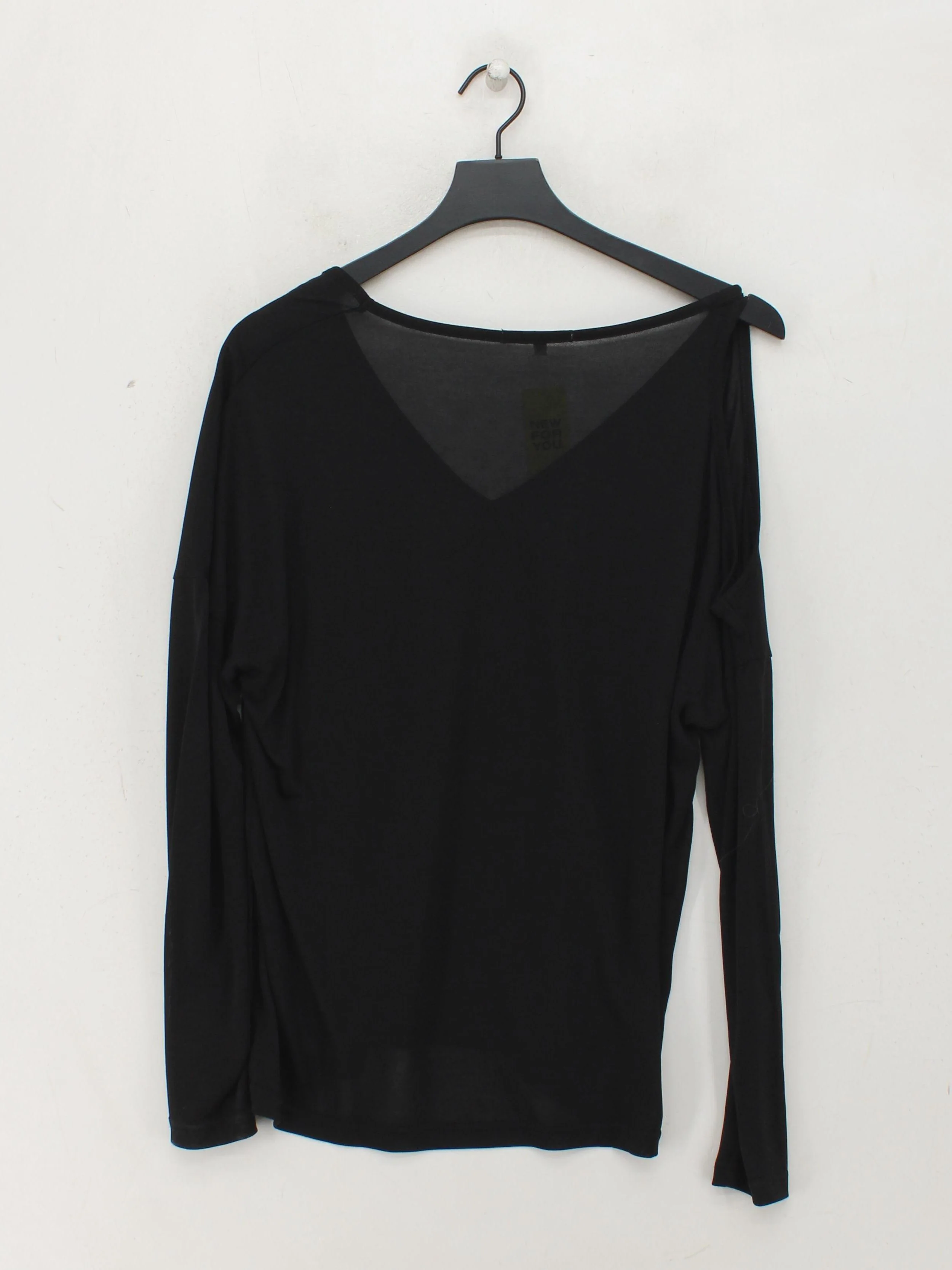 Pepe Jeans Women's Top L Black 100% Other Long Sleeve V-Neck Basic - Image 2