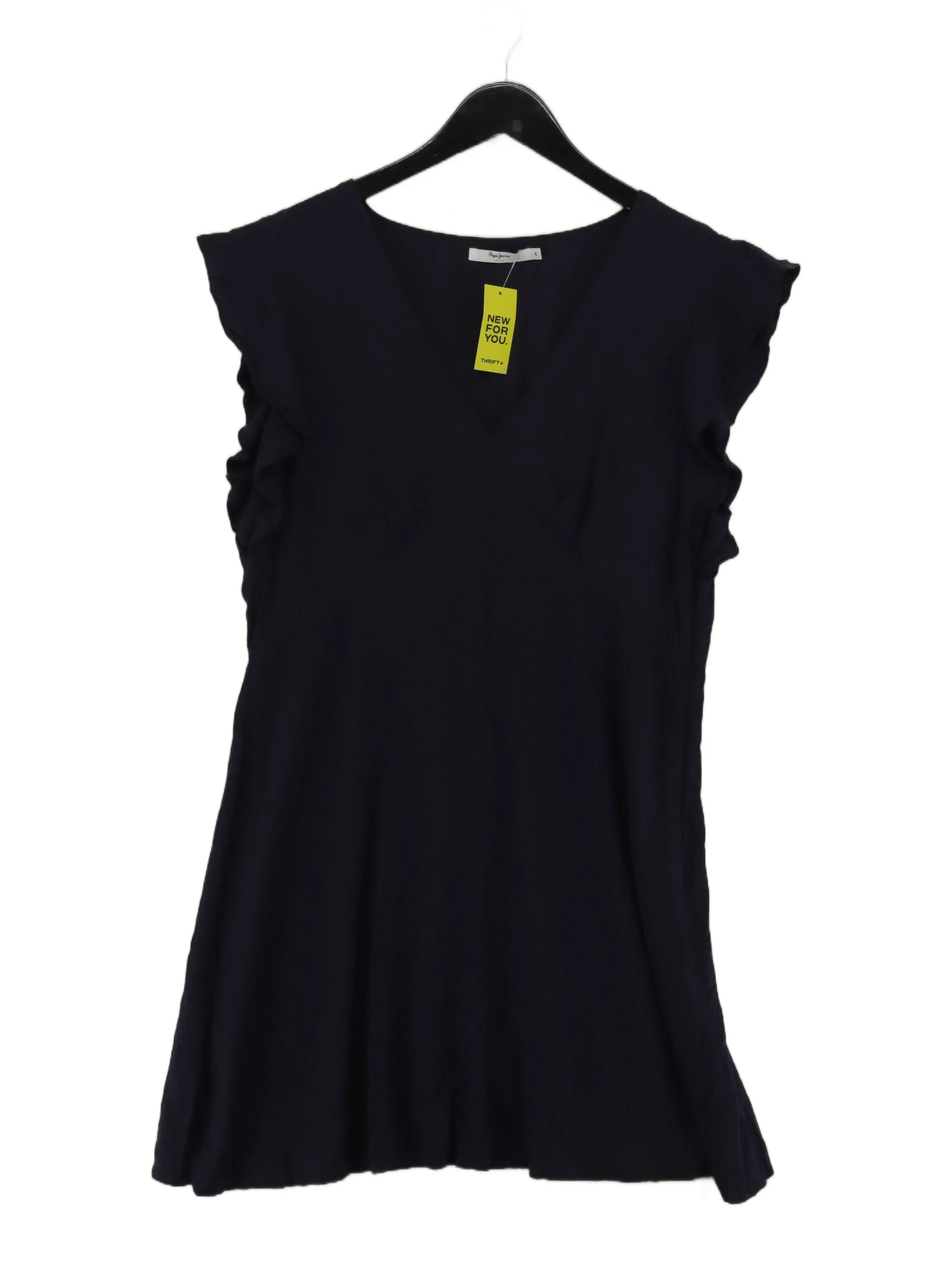 Pepe Jeans Women's Top XL Blue 100% Viscose Short Sleeve V-Neck Basic