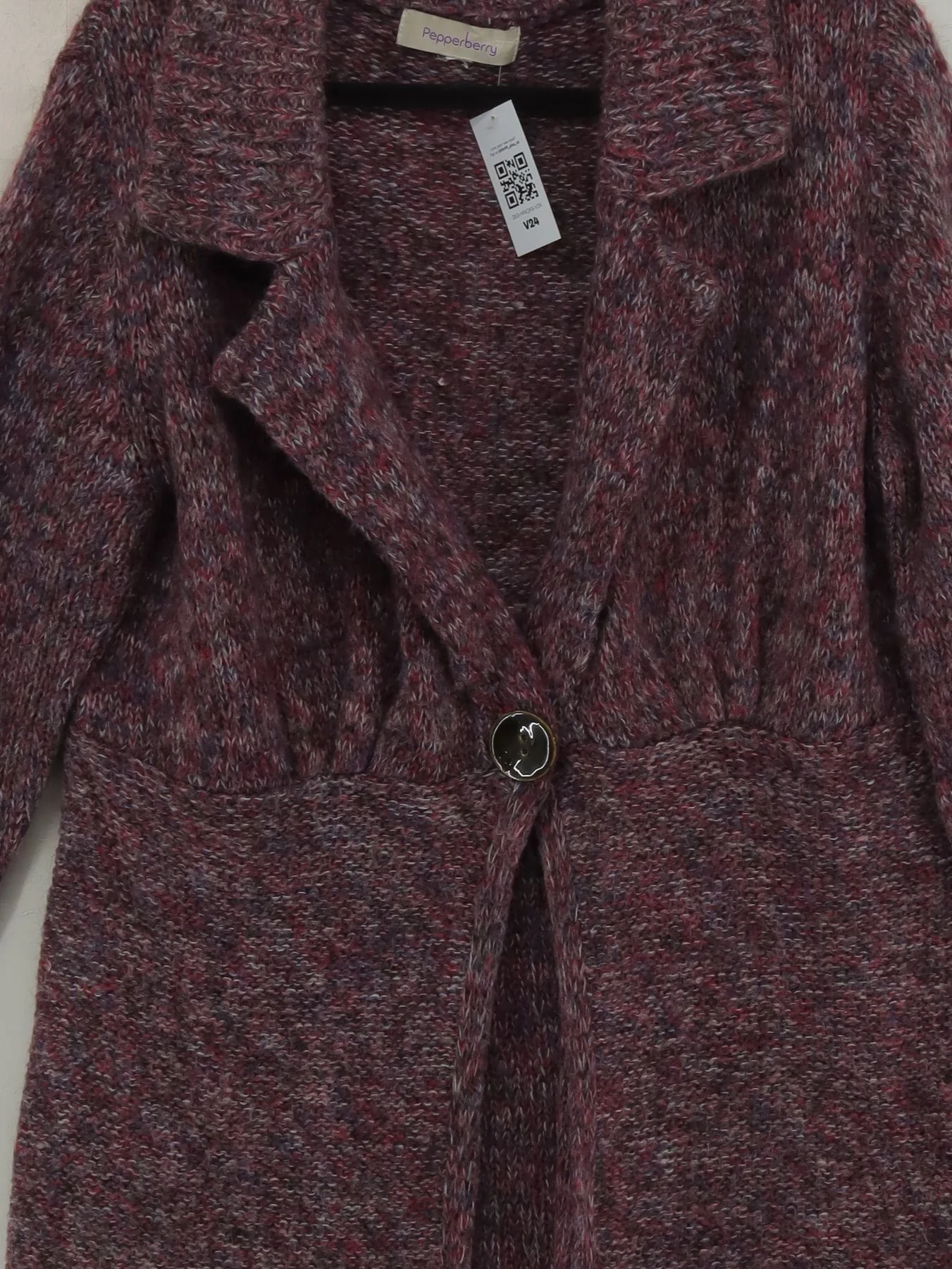 Pepperberry Women's Cardigan XL Multi 100% Wool Collared Cardigan - Image 3