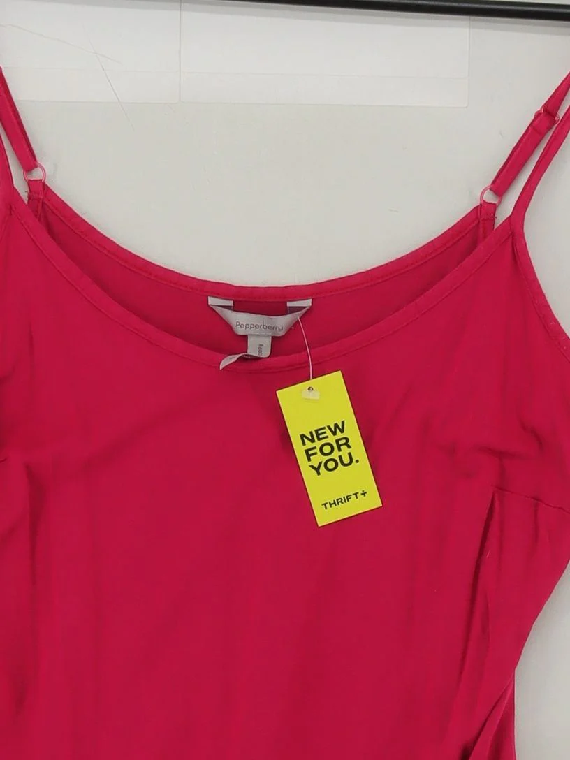 Pepperberry Women's T-Shirt S Pink 100% Cotton Sleeveless V-Neck Camisole - Image 3