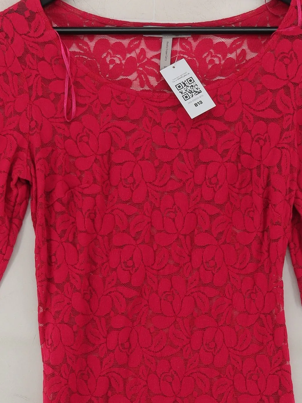 Pepperberry Women's Top S Pink Floral 100% Other 3/4 Sleeve Square Neck Basic - Image 3